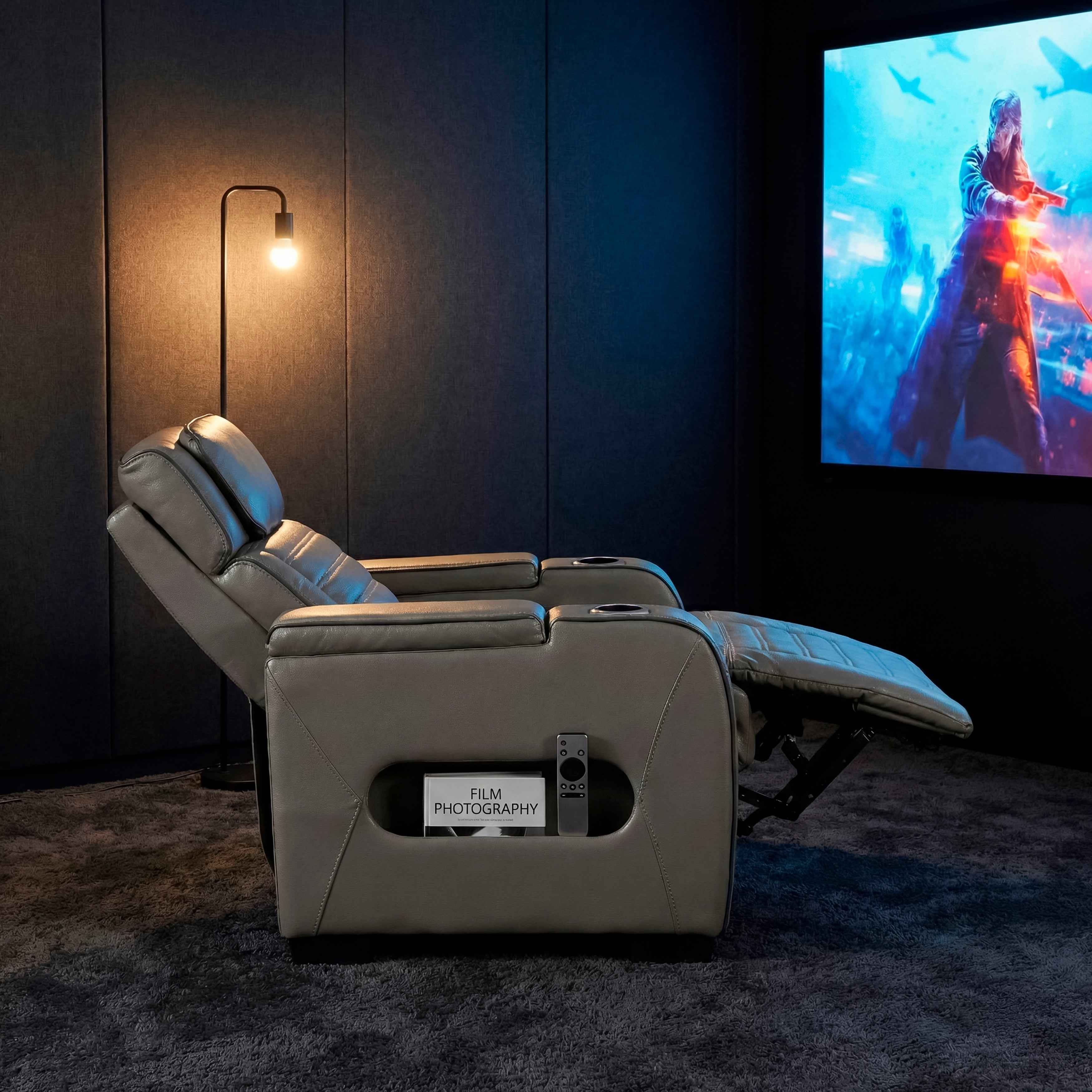 Cyber Gray Power Reclining Chair with Power Headrest - Image 25