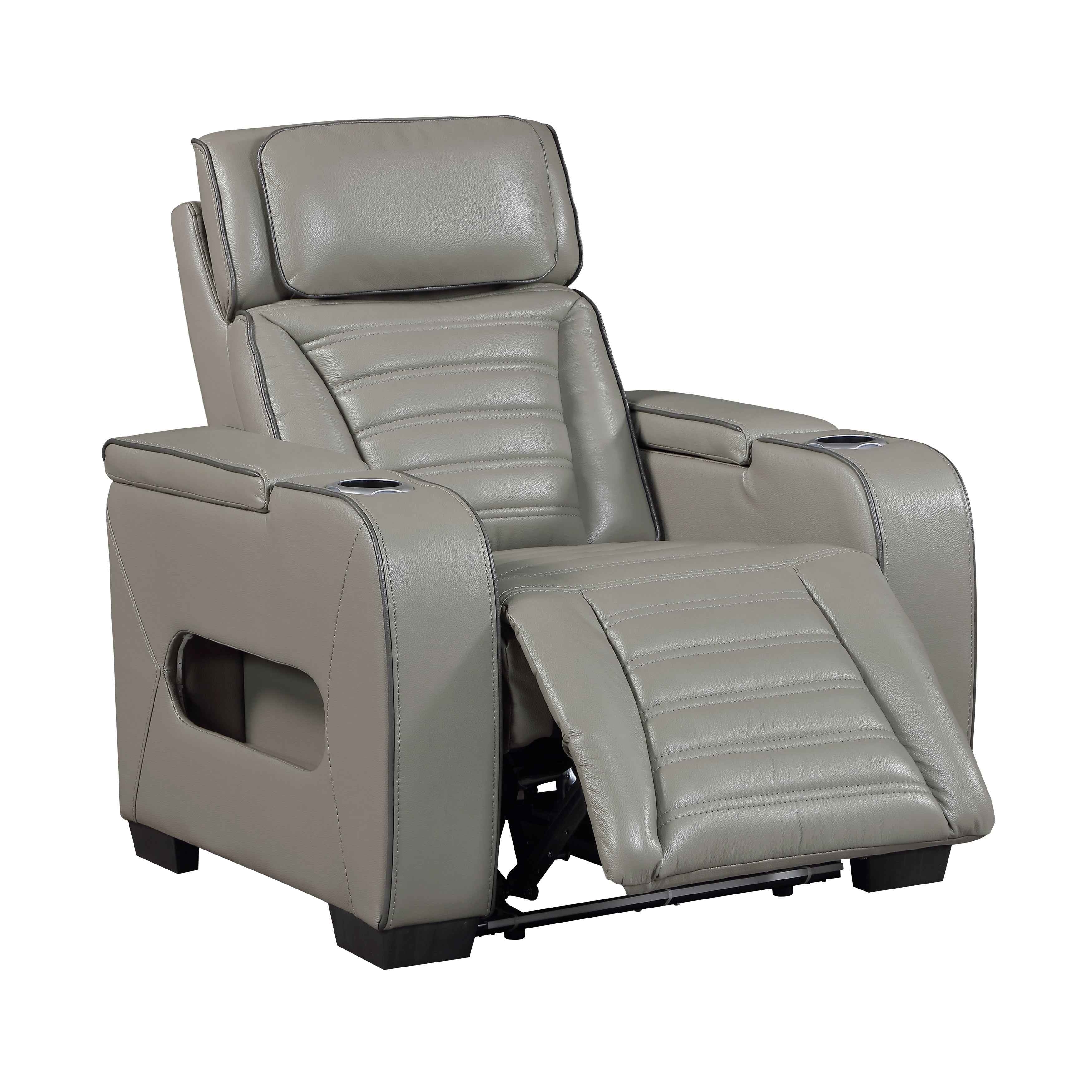 Cyber Gray Power Reclining Chair with Power Headrest - Image 6