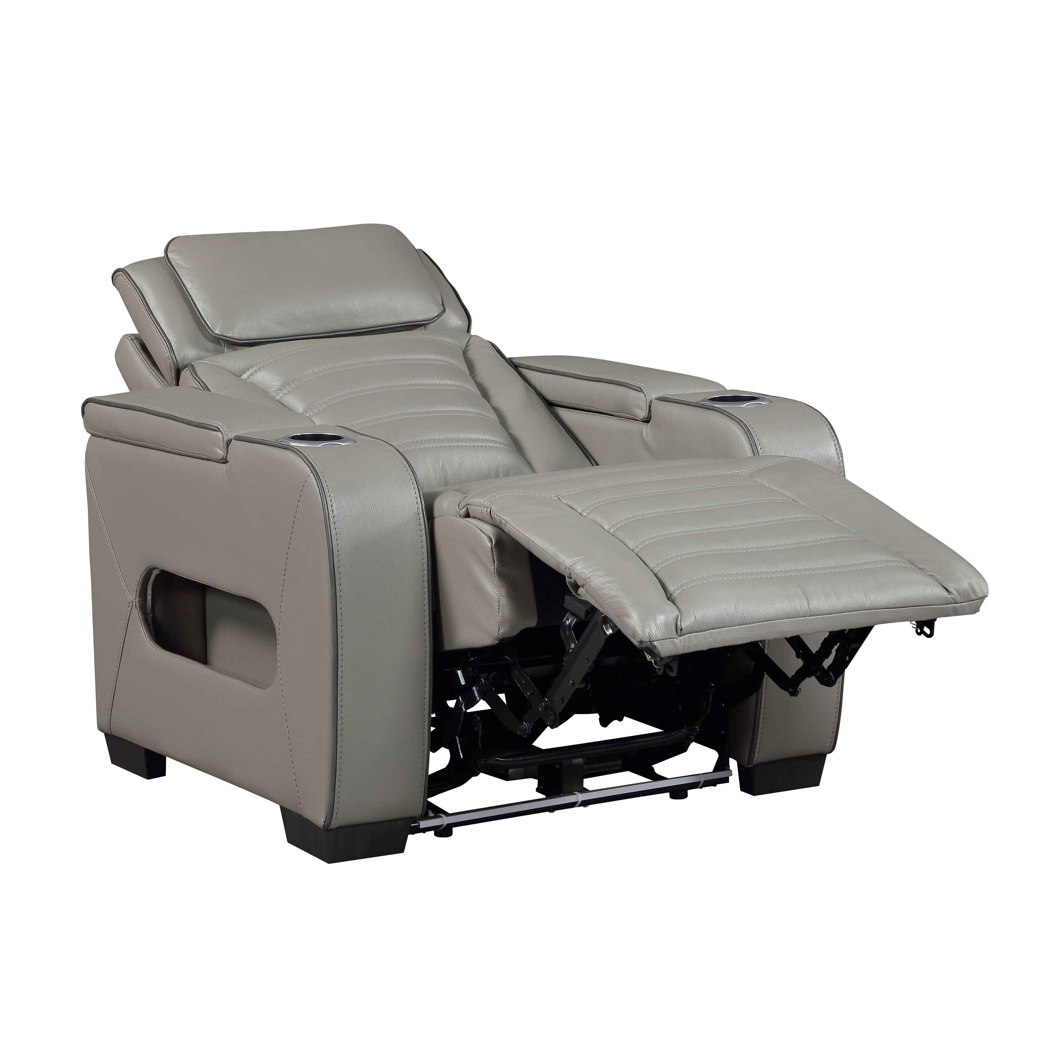 Cyber Gray Power Reclining Chair with Power Headrest - Image 8
