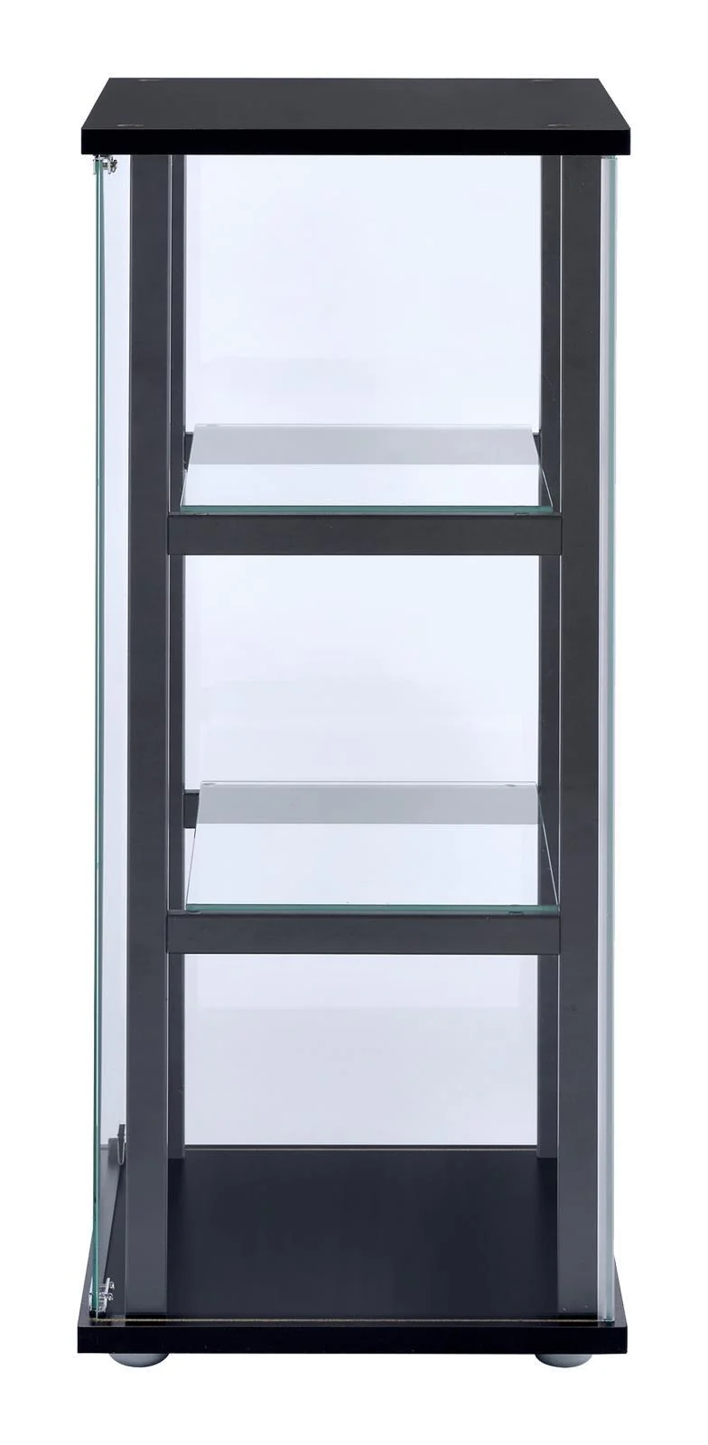 Cyclamen Black/Clear 3-Shelf Glass Curio Cabinet - Image 3