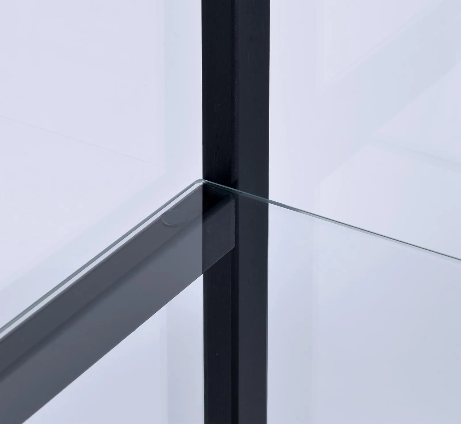 Cyclamen Black/Clear 4-Shelf Glass Curio Cabinet - Image 6