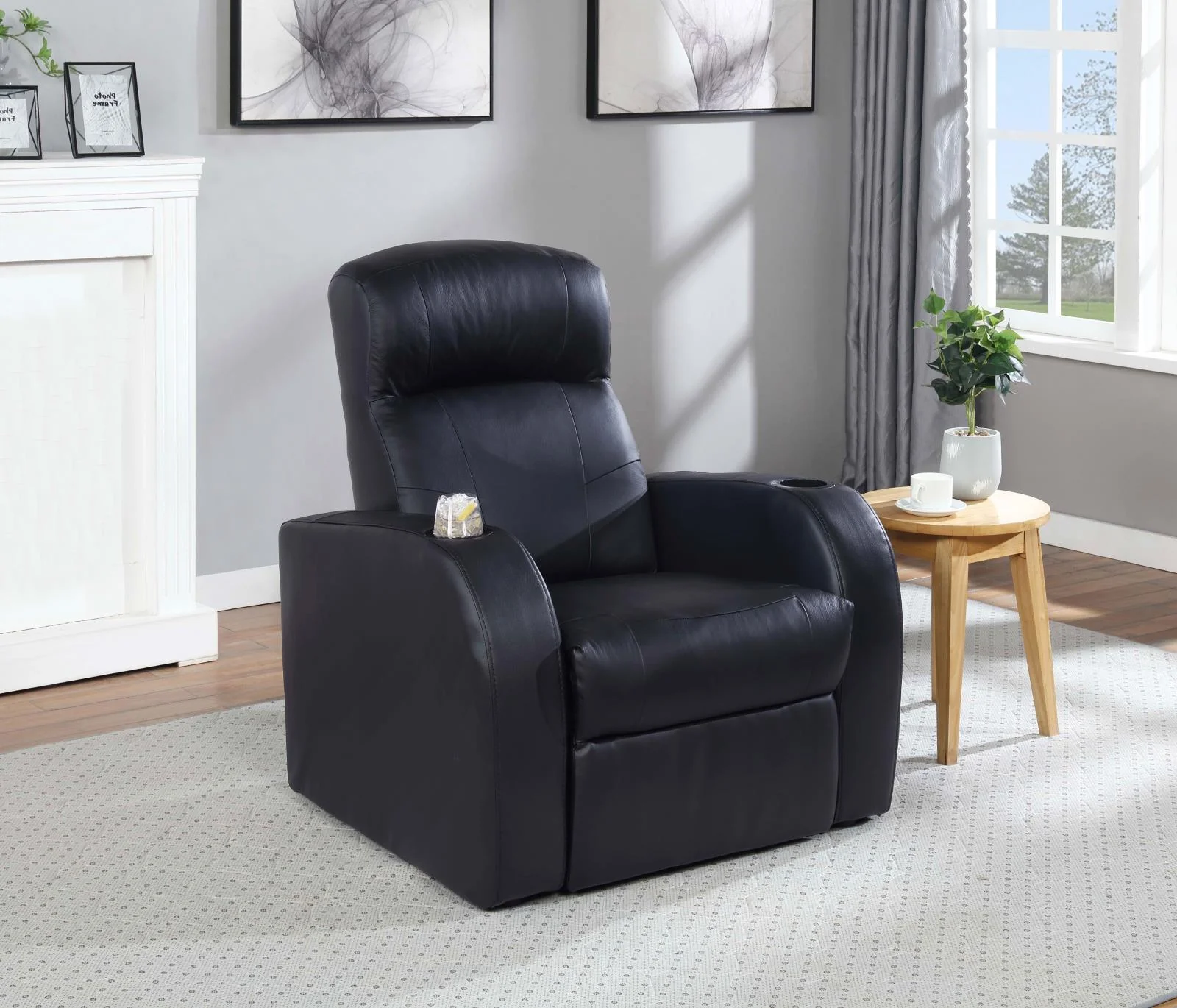 Cyrus Black Home Theater Upholstered Recliner