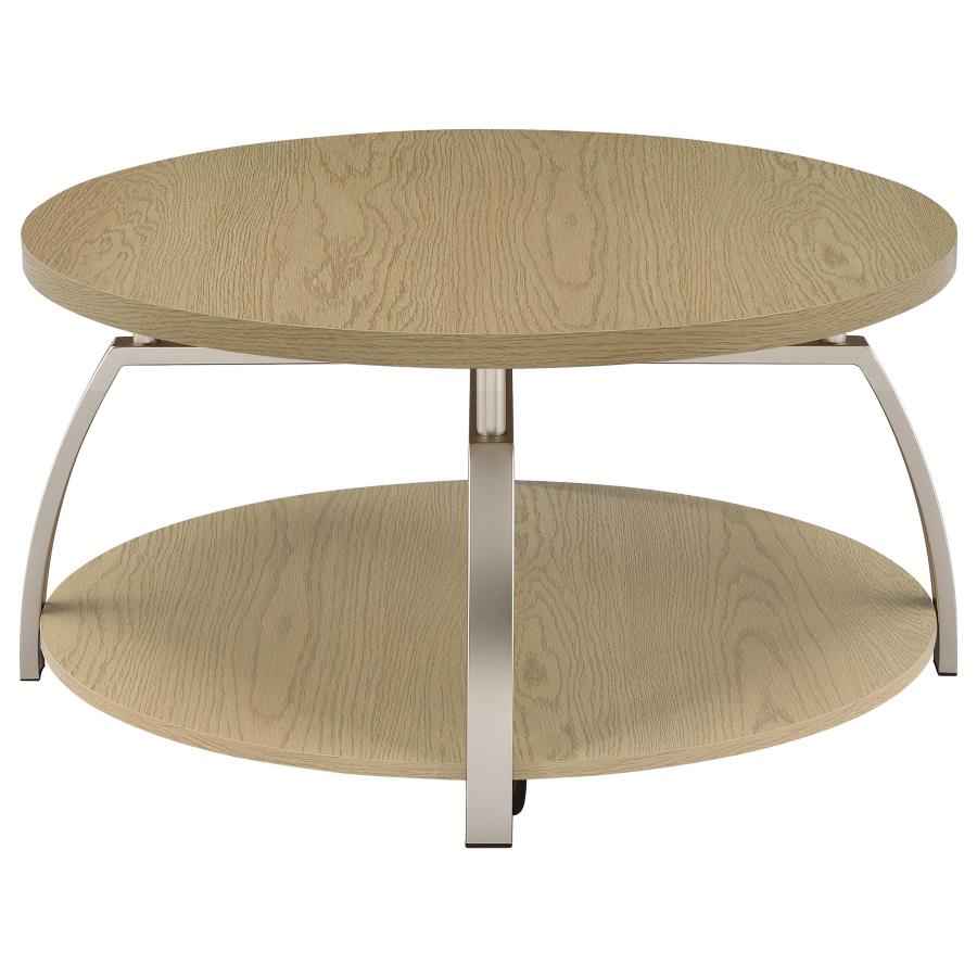 Dacre Greige 3-piece Round Coffee and End Table Set - Image 3