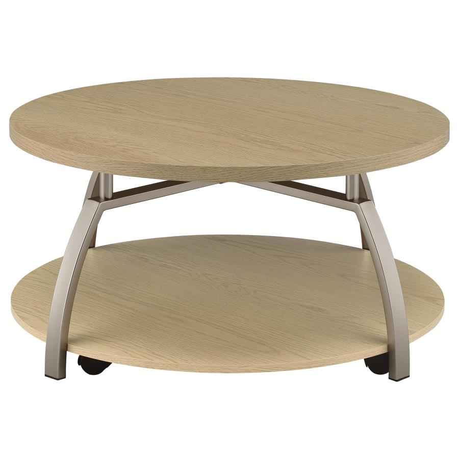 Dacre Greige 3-piece Round Coffee and End Table Set - Image 4