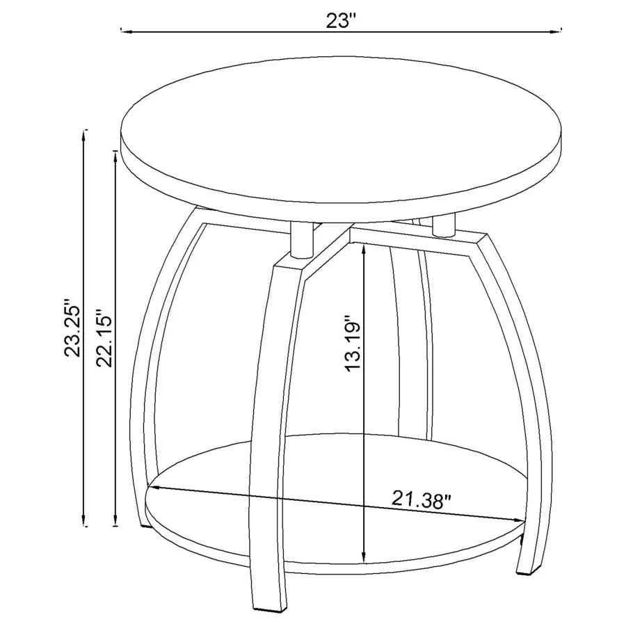 Dacre Greige 3-piece Round Coffee and End Table Set - Image 9