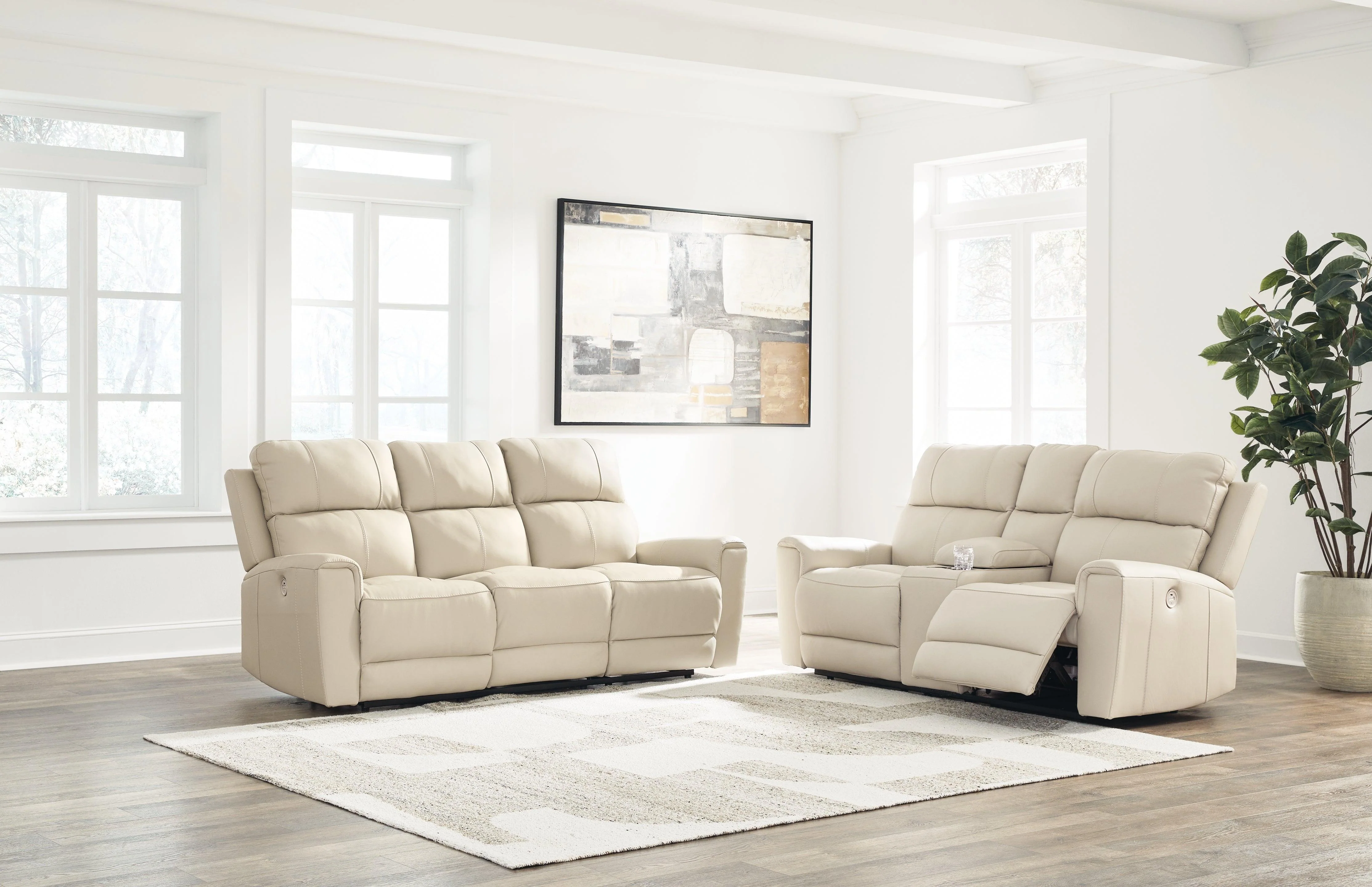 Dahlmoore Almond Power Reclining Sofa and Loveseat - Image 2