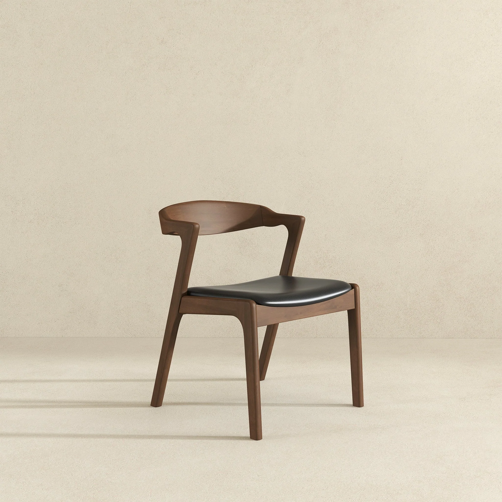 Dakota  Solid Wood Black Leather Dining Chair (Set Of 2) - Image 2