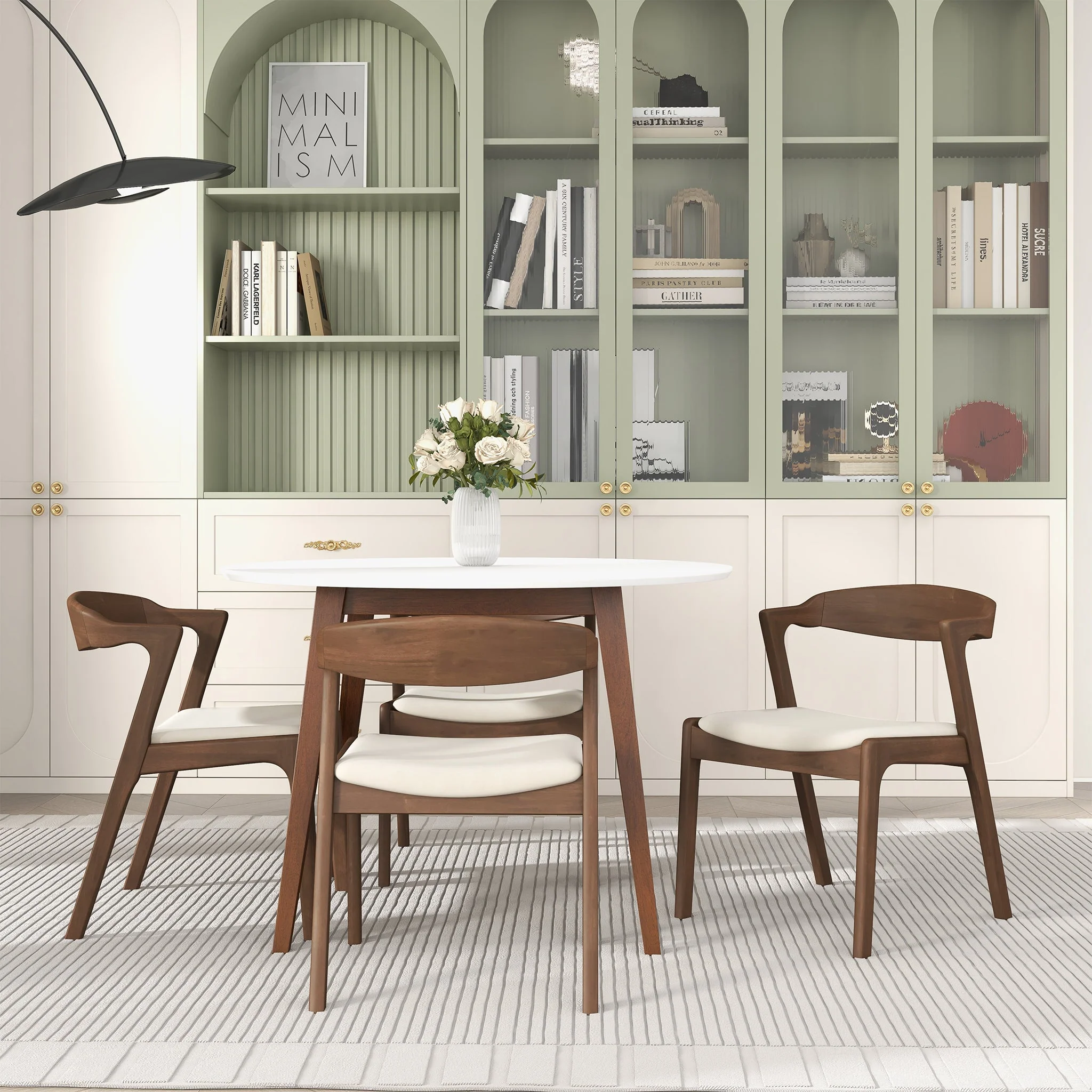 Dakota  Solid Wood Cream Velvet Dining Chair (Set Of 2) - Image 3