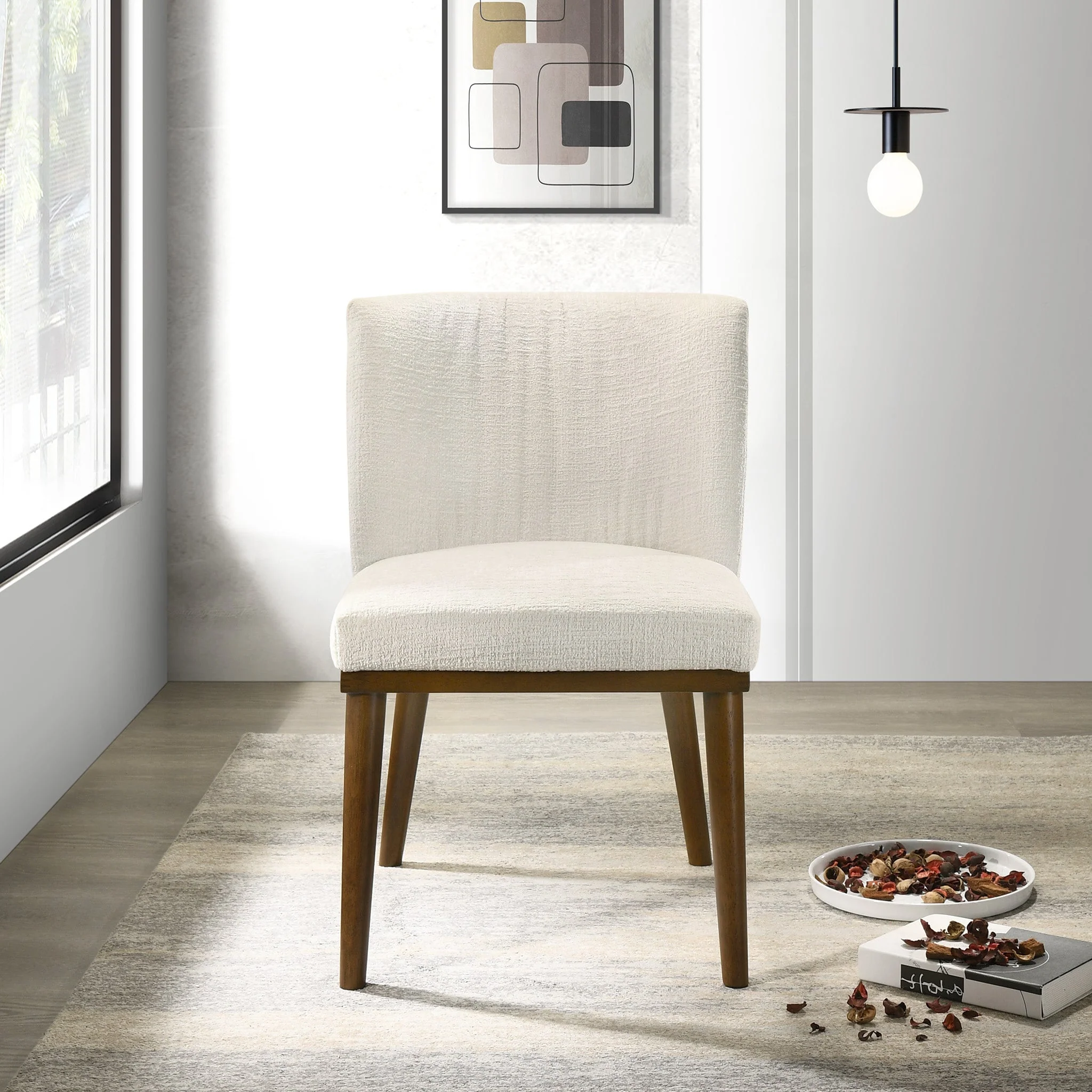 Daley White Fabric Dining Chair (Set Of 2) - Image 2