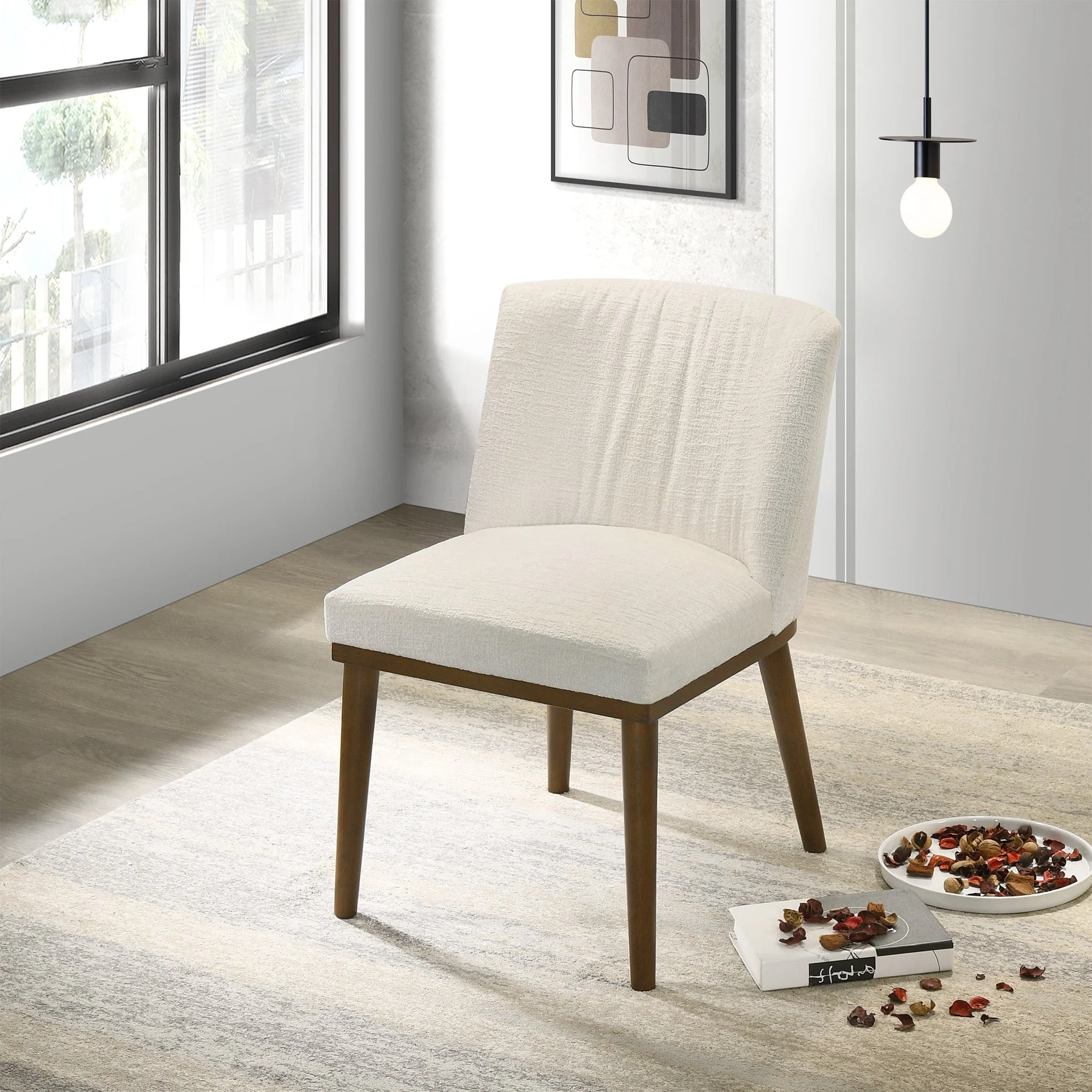 Daley White Fabric Dining Chair (Set Of 2) - Image 3