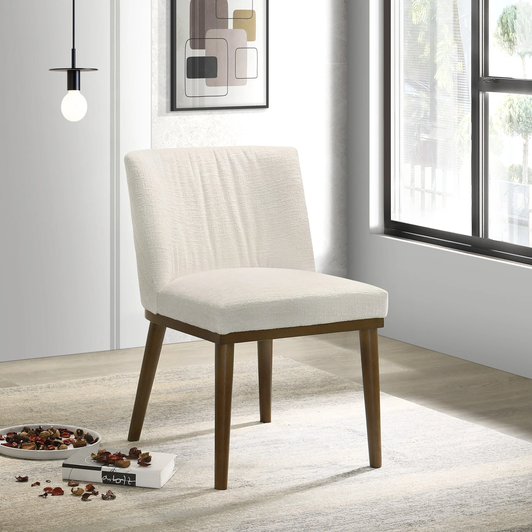 Daley White Fabric Dining Chair (Set Of 2) - Image 4