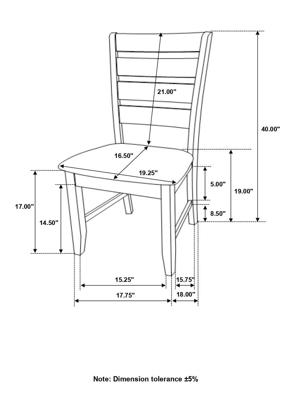 Dalila Gray/Dark Gray Ladder Back Side Chair, Set of 2 - Image 13