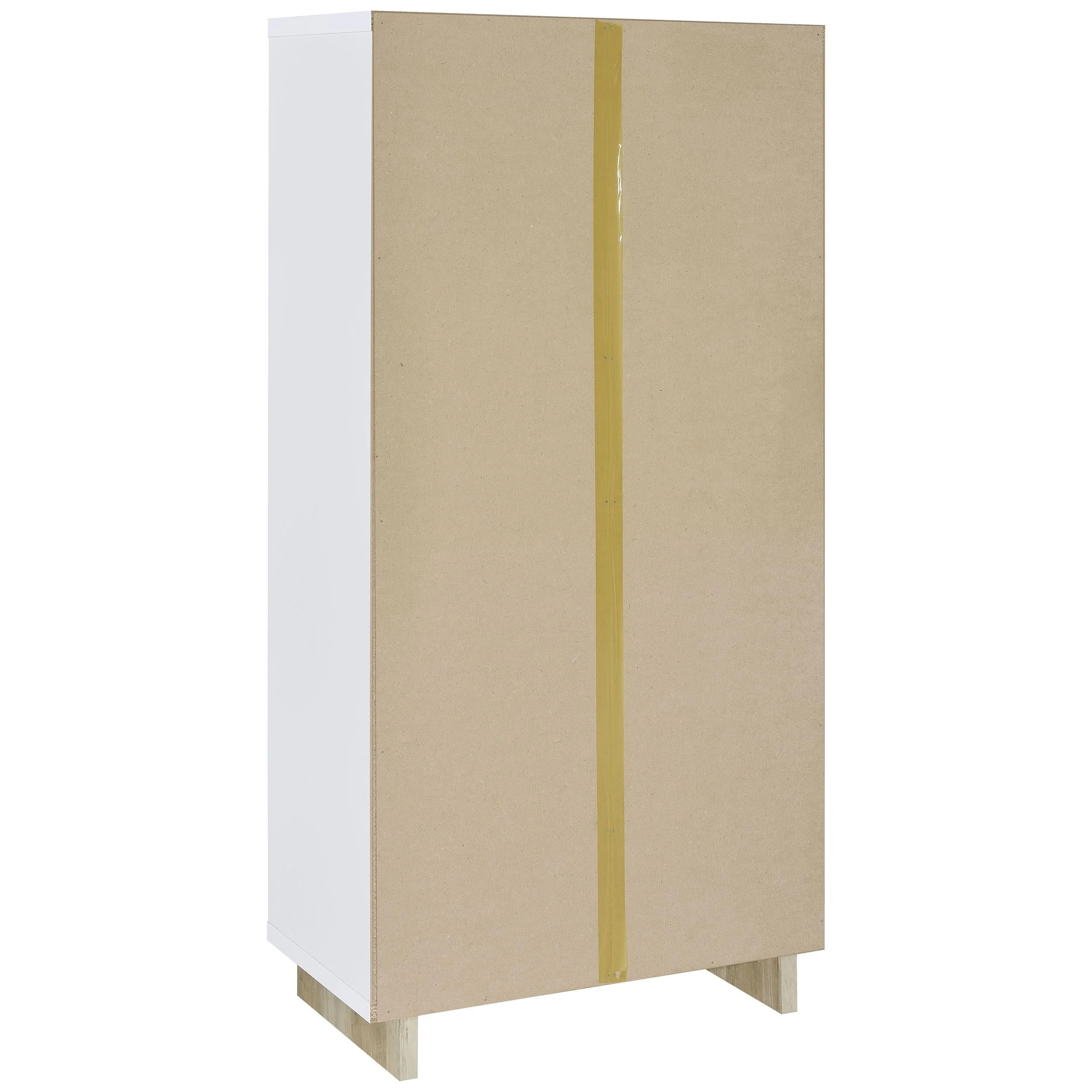 Dalton White and Distressed Pine 65-inch 6-shelf Bookcase - Image 4
