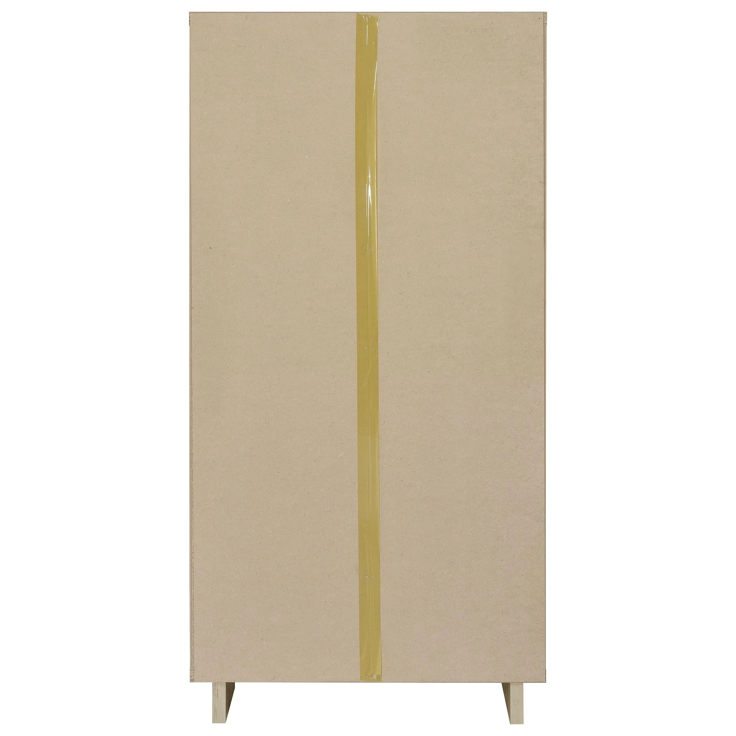 Dalton White and Distressed Pine 65-inch 6-shelf Bookcase - Image 5