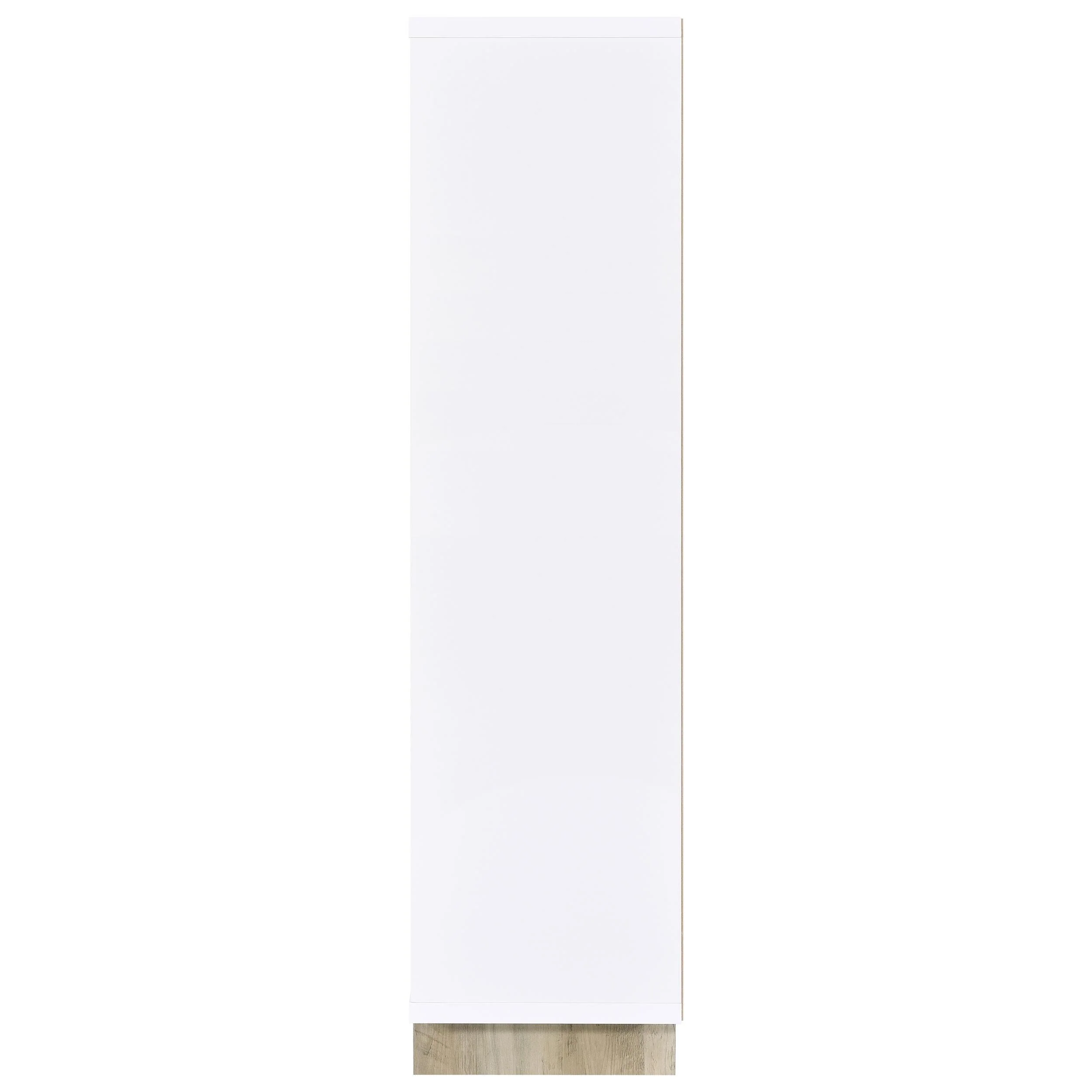 Dalton White and Distressed Pine 65-inch 6-shelf Bookcase - Image 7