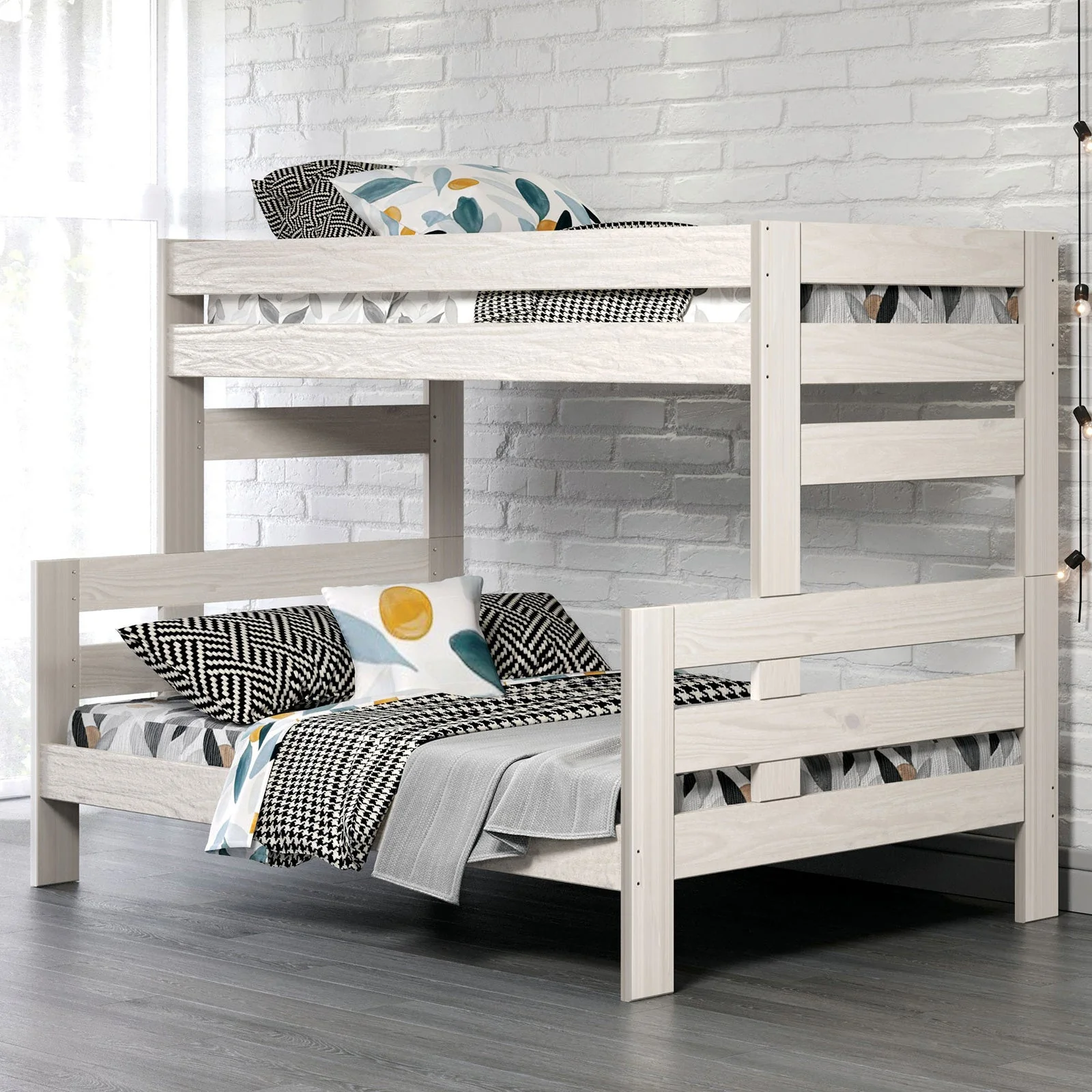 Damaris White Twin/Full Bunkbed
