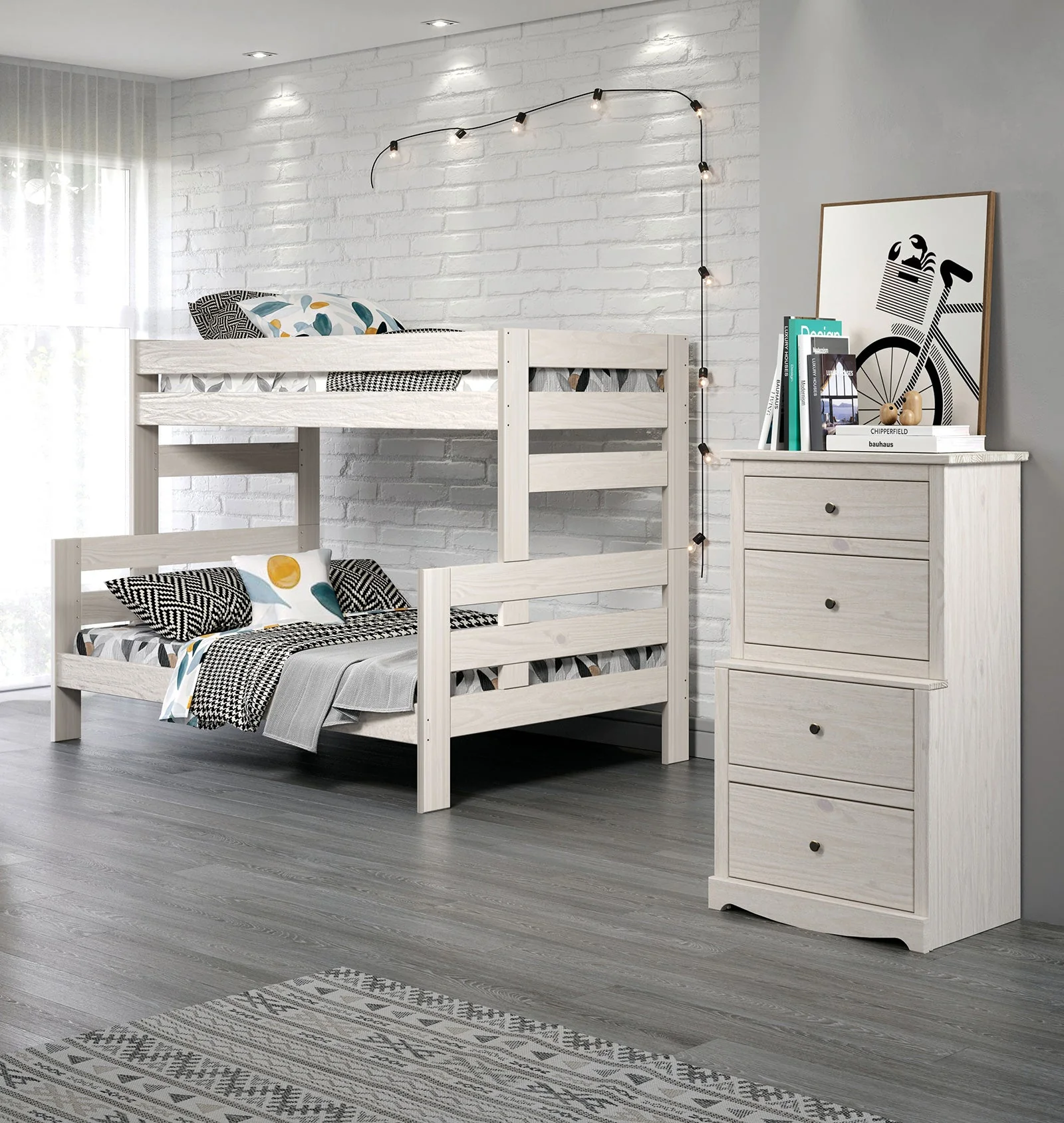 Damaris White Twin/Full Bunkbed - Image 2