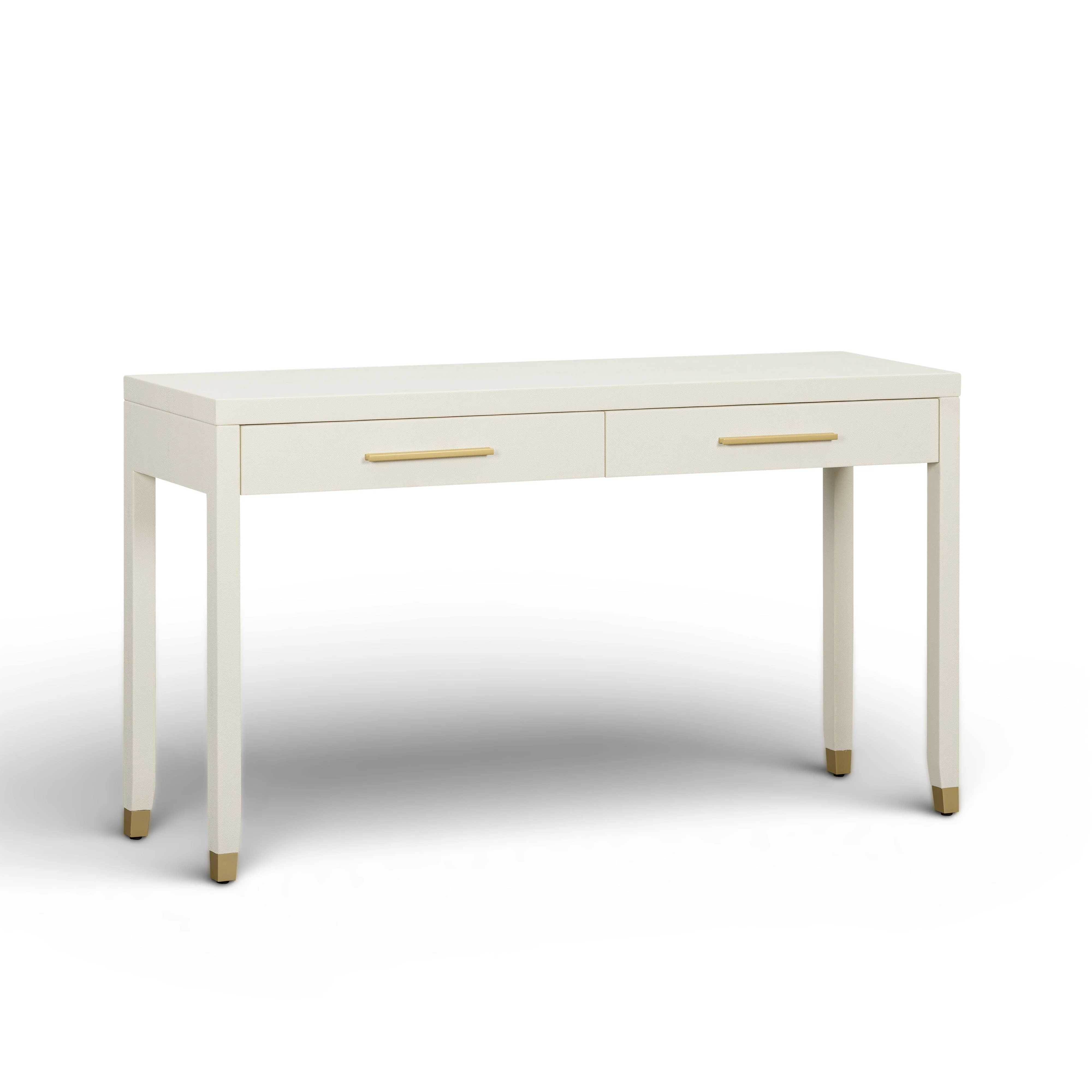 Dani 54" Cream Faux Shagreen 2-Drawer Console Table - Image 2