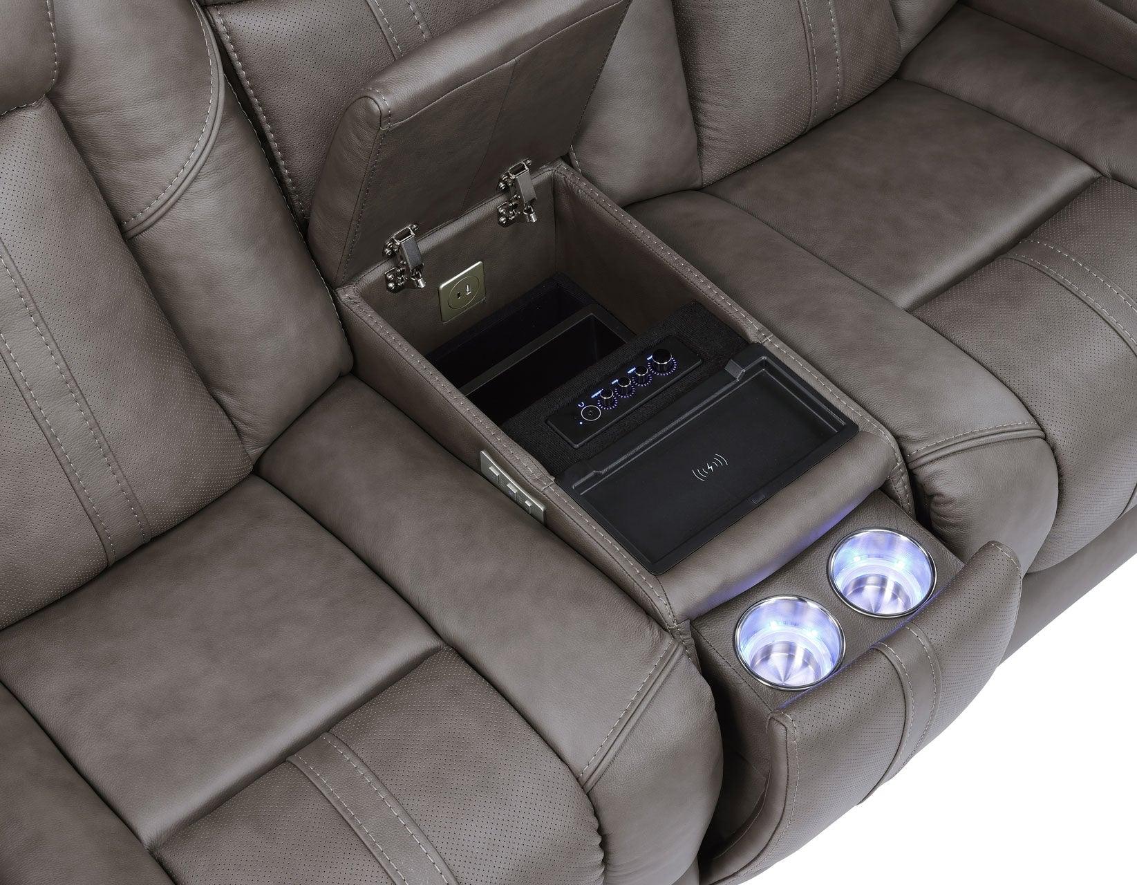 Daniel 3-Piece Triple Power Leather Manual Reclining Set - Image 36
