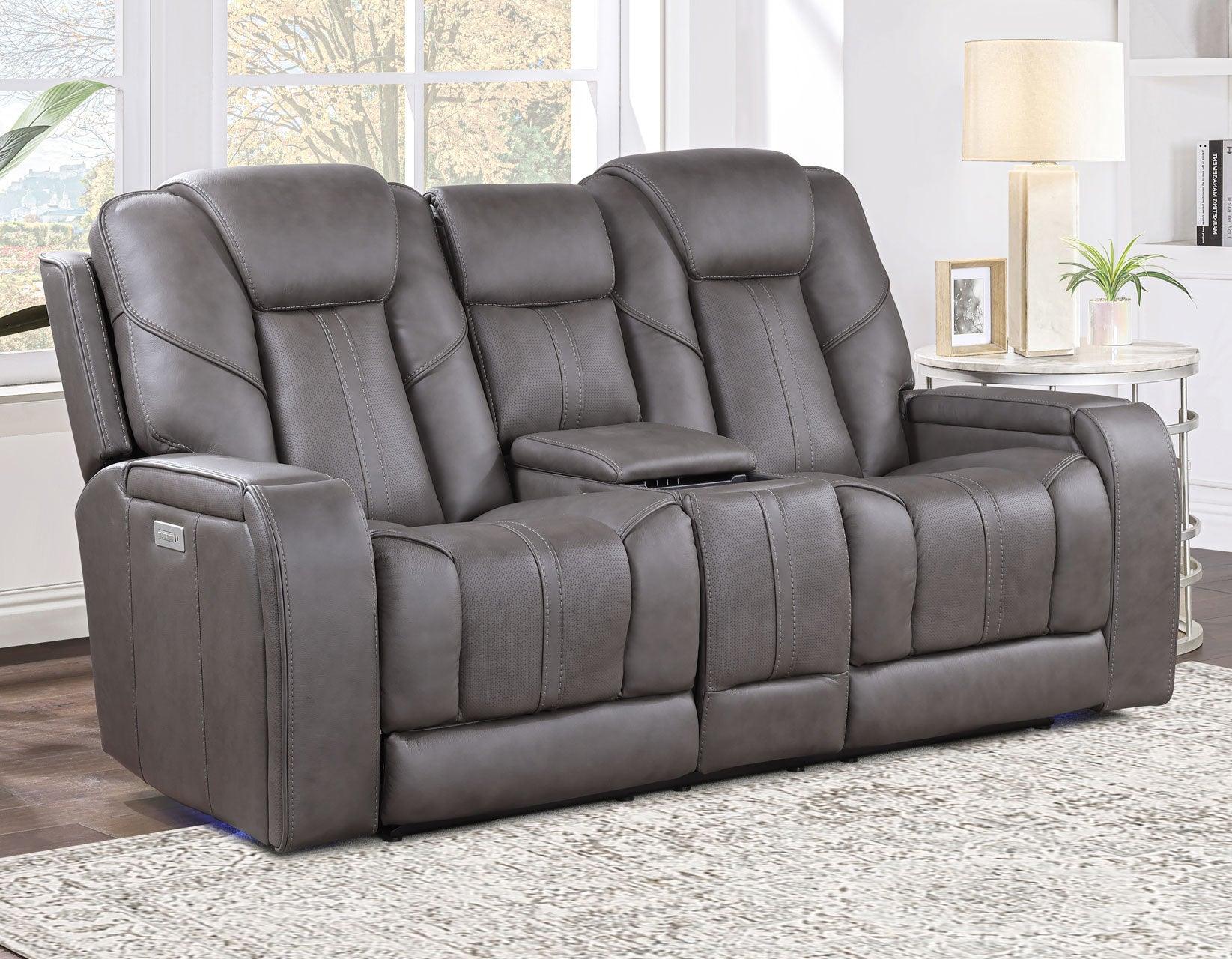 Daniel 3-Piece Triple Power Leather Manual Reclining Set - Image 6