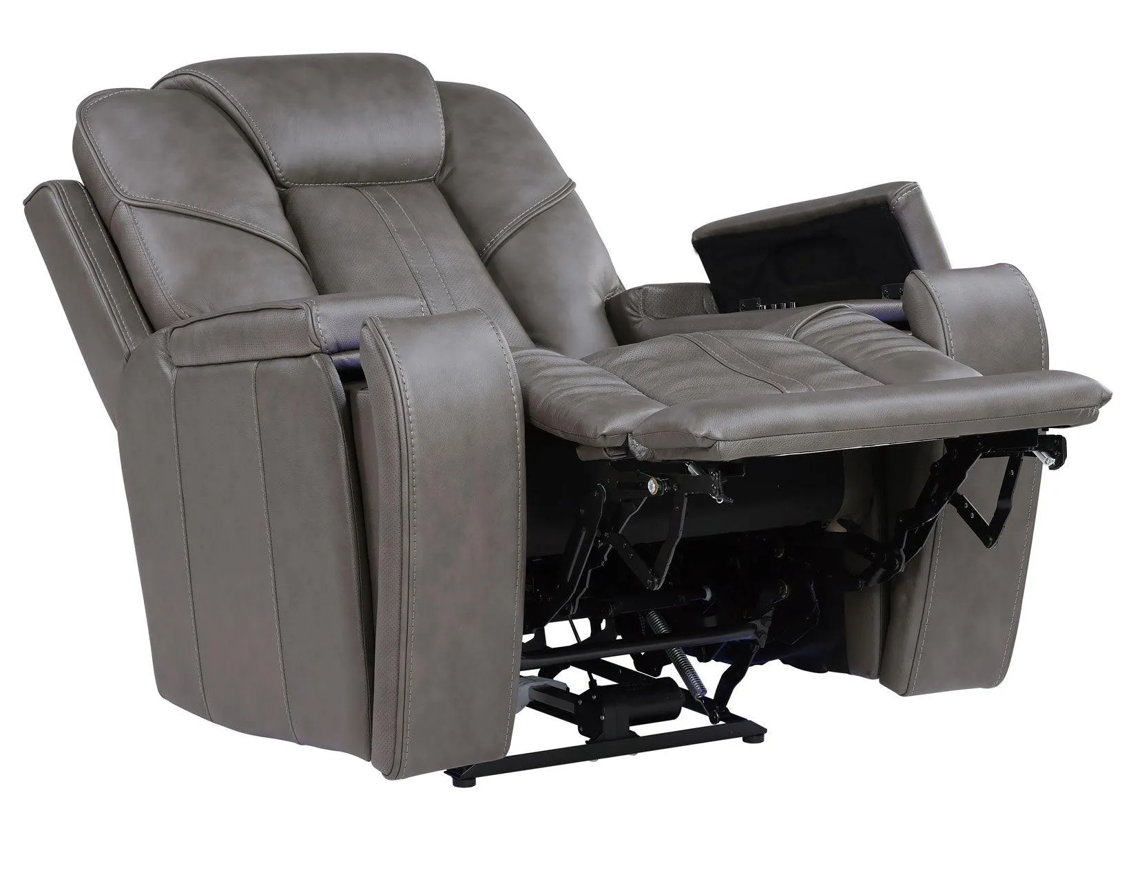 Daniel Triple Power Home Theater Leather Recliner with Built-in Speakers - Image 4