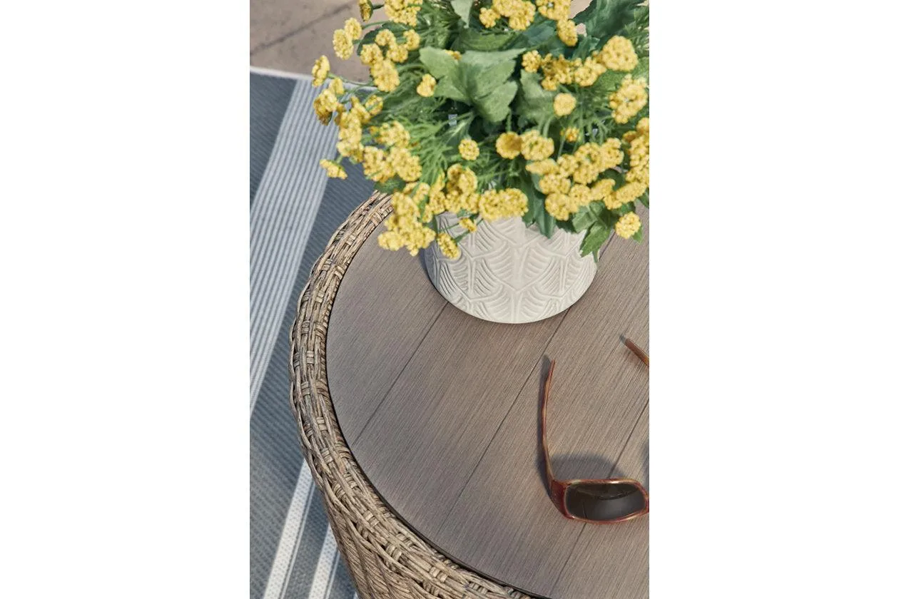 Danson Beige Outdoor End Table - Image 2