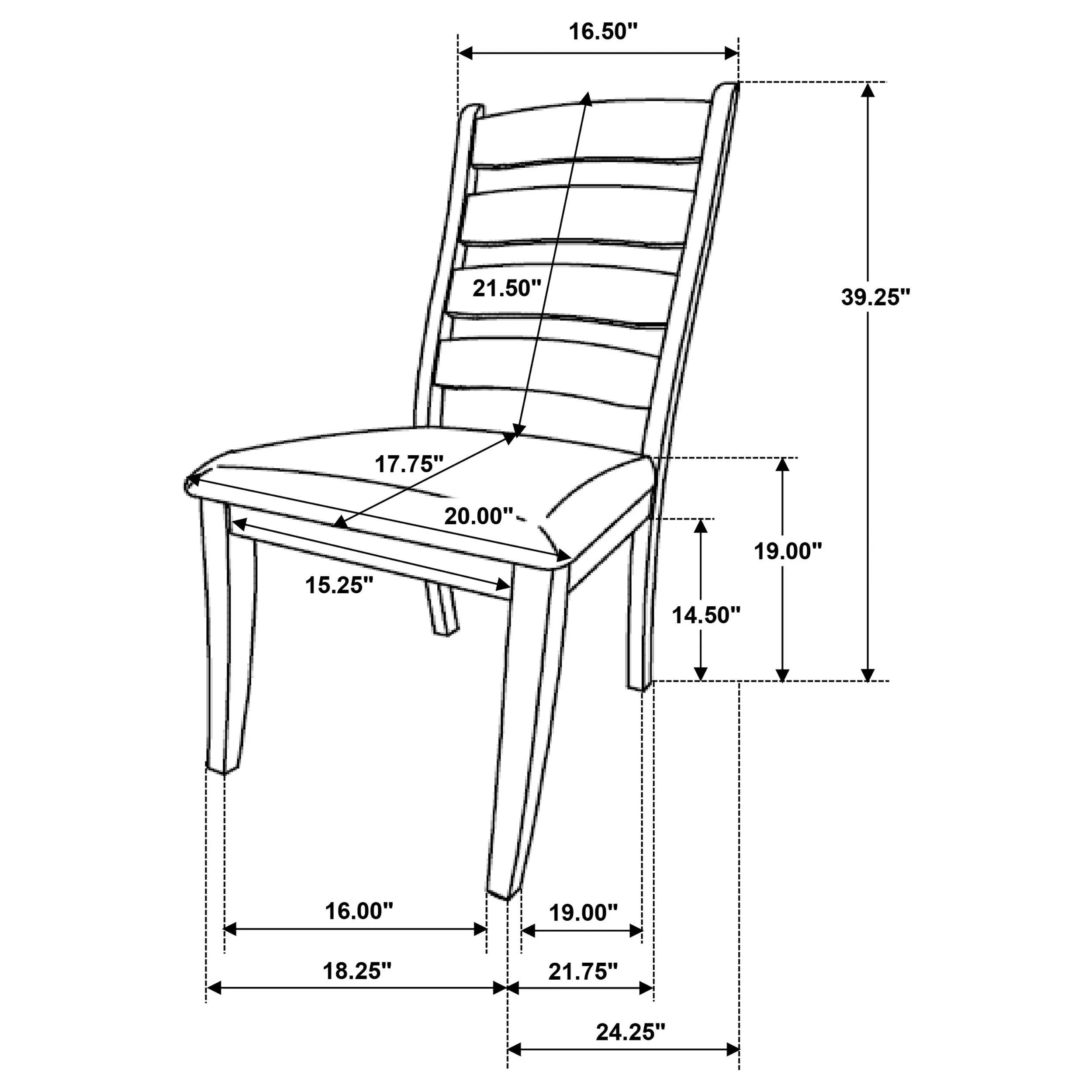 Danvers Ladder Back Dining Side Chair Brown Oak (Set of 2) - Image 14
