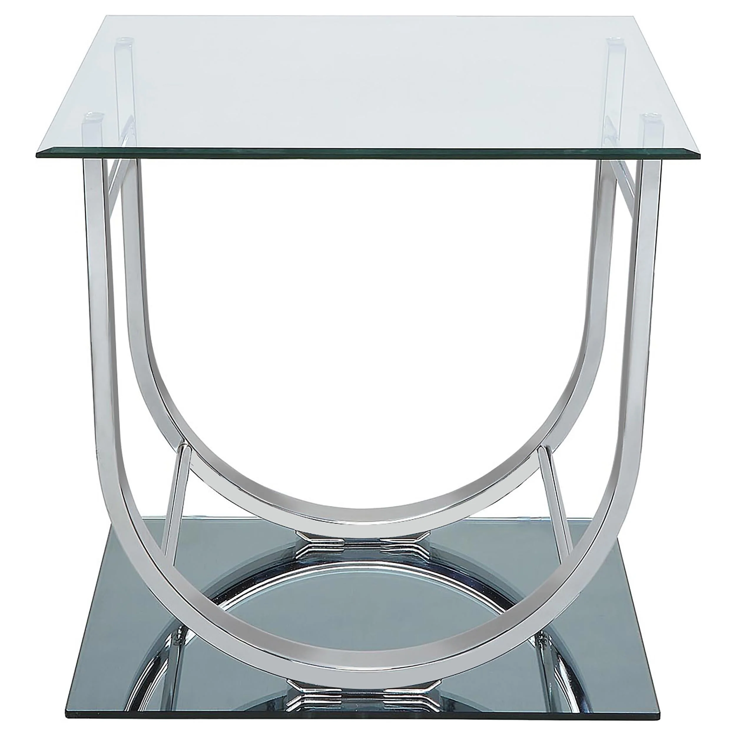 Danville Chrome 2-Piece Glass Top Coffee and End Table Set - Image 4