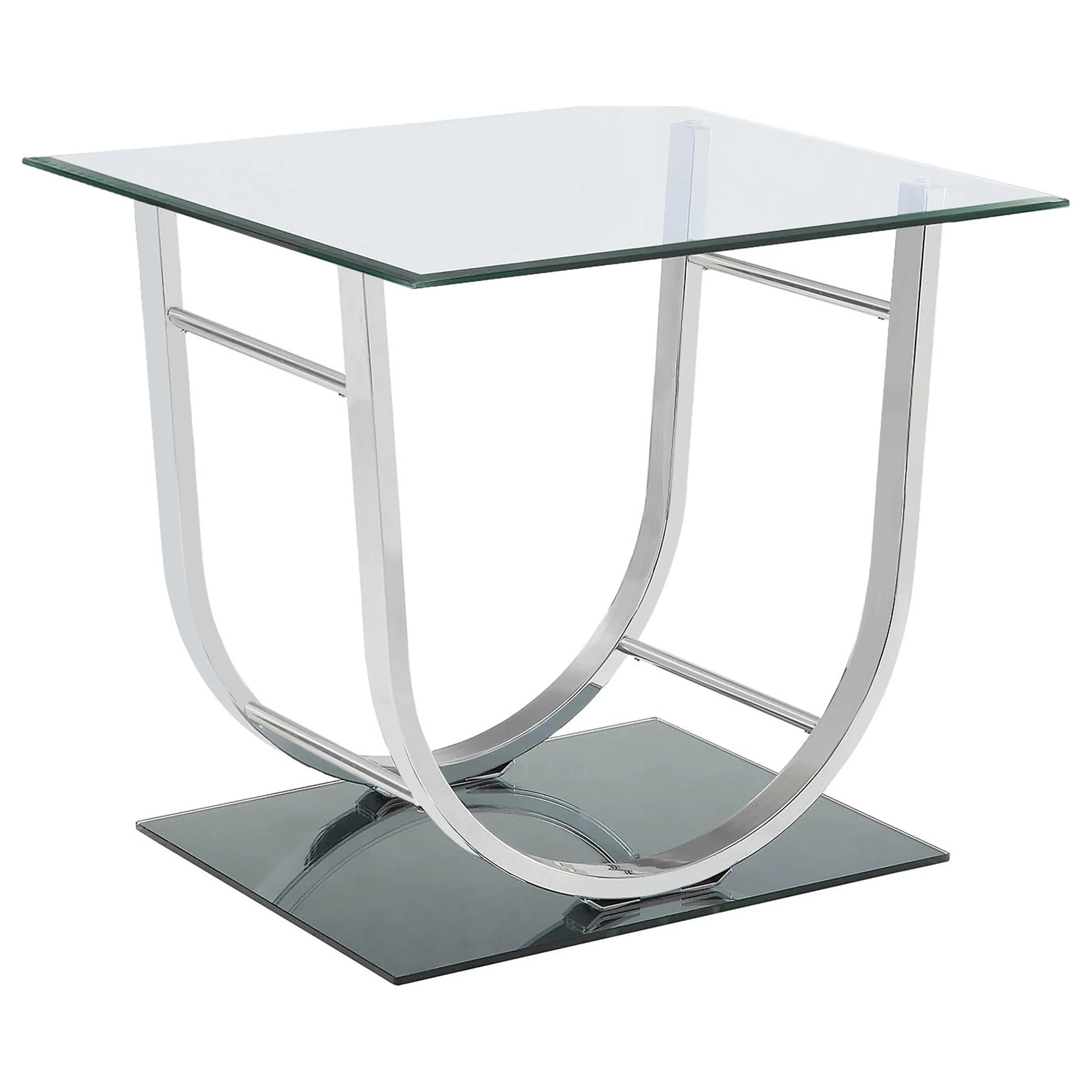 Danville Chrome 3-Piece Glass Top Coffee and End Table Set - Image 3