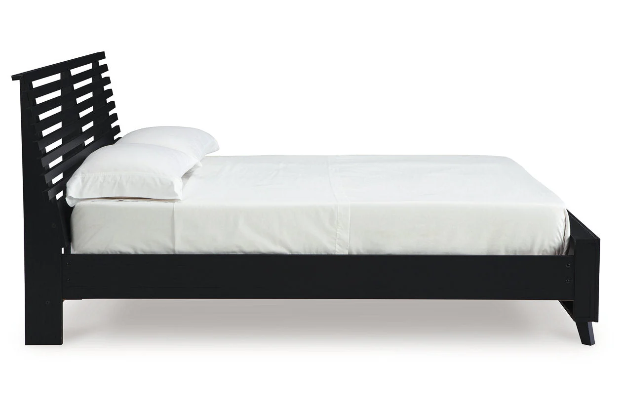 Danziar Black Queen Slat Framed Platform Bed - Image 5