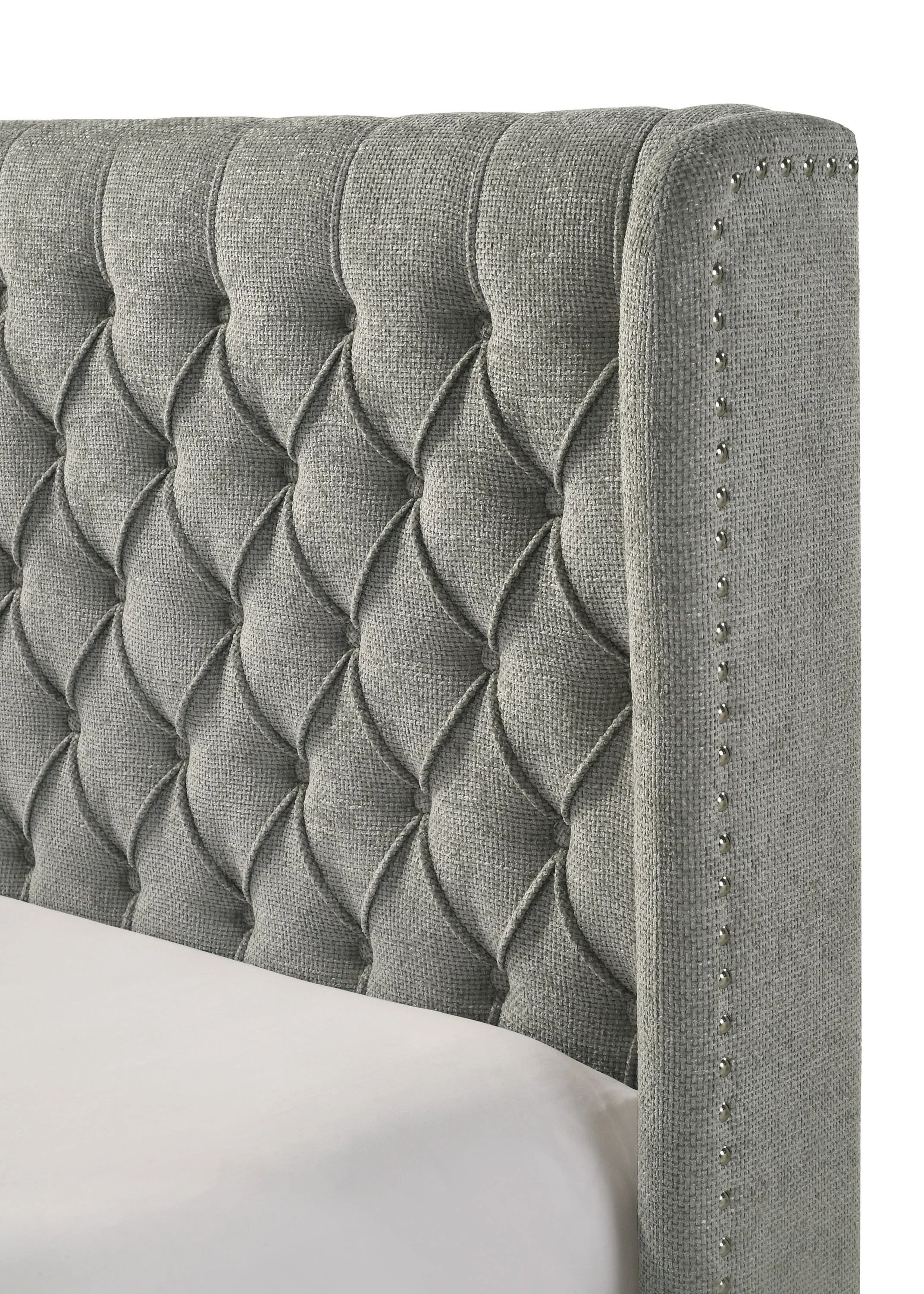 Daphne Light Gray Upholstered King Bed - Image 3