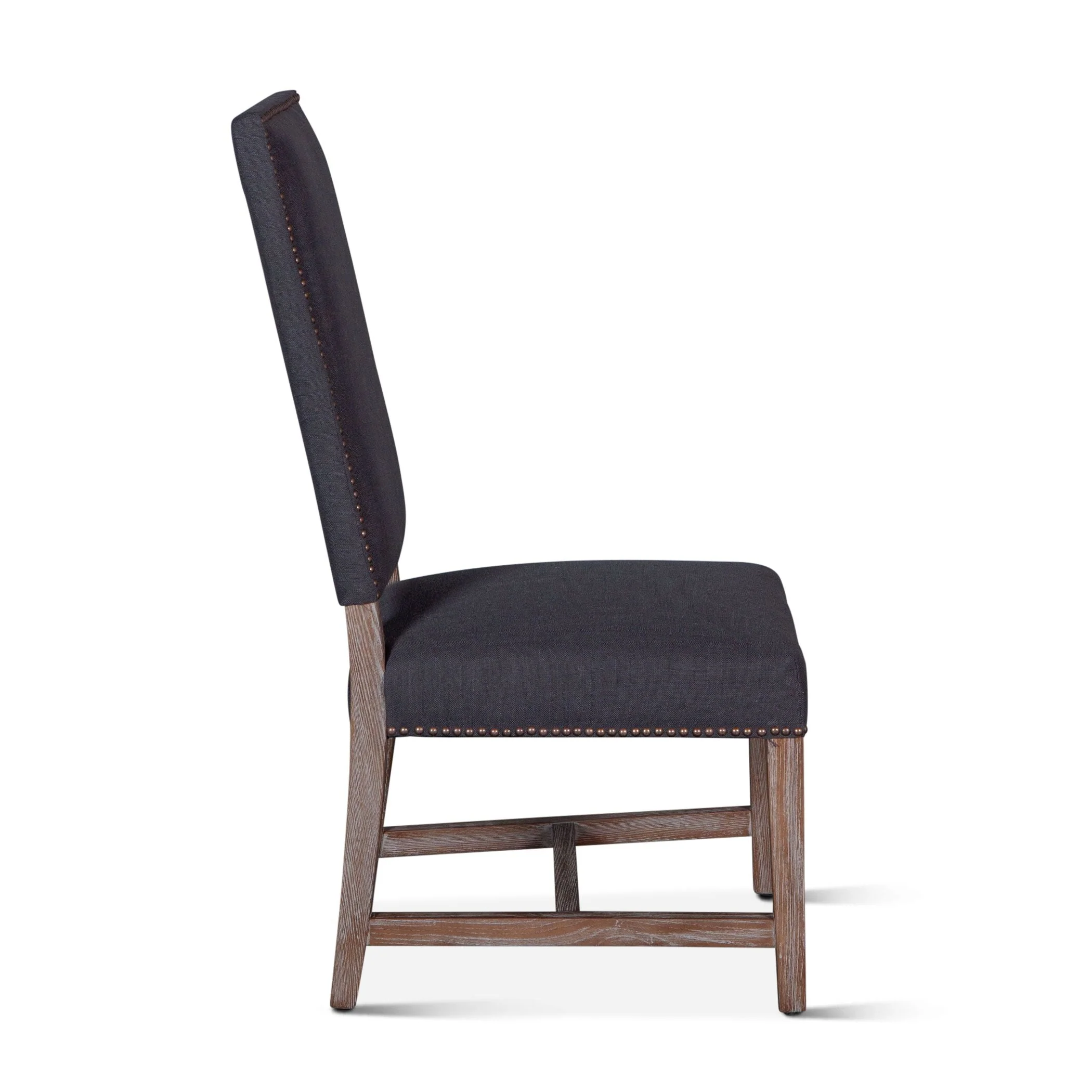 Darcy 21" Upholstered Dining Chair in Dark Gray Linen, Set of 2 - Image 5