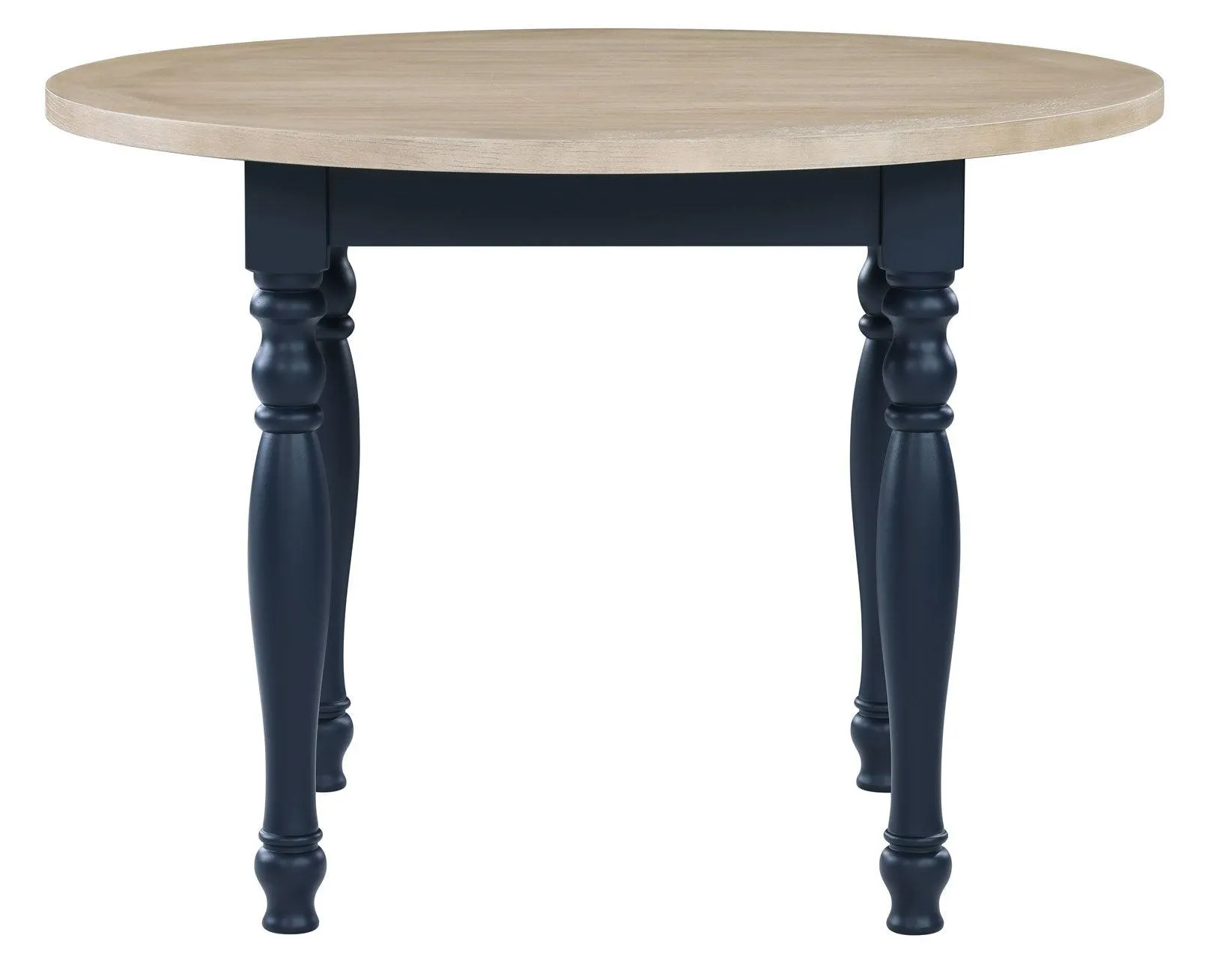 Darcy 42″ Round Dining Table, Midnight Blue and Natural Finish - Image 3