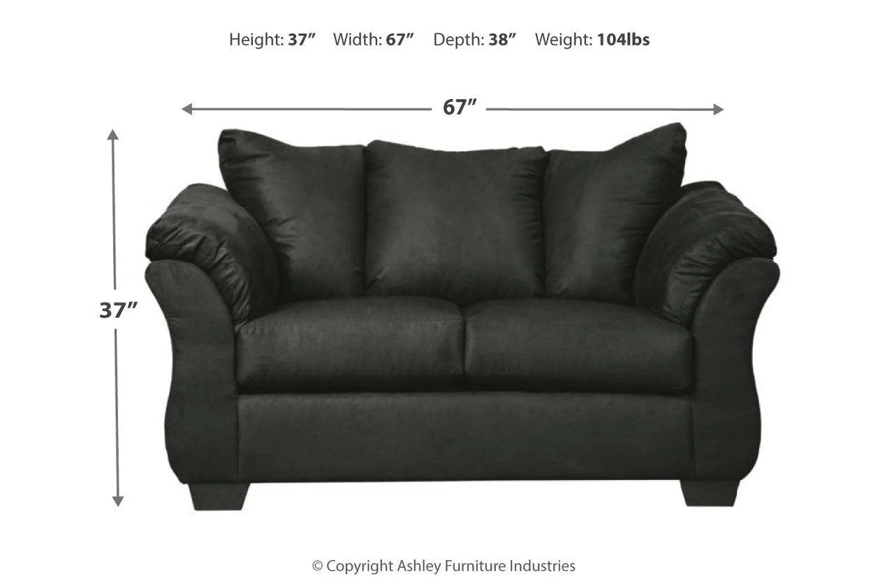 Darcy Black Loveseat - Image 3
