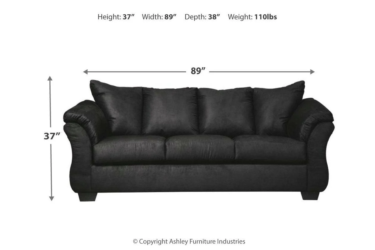 Darcy Black Sofa - Image 3