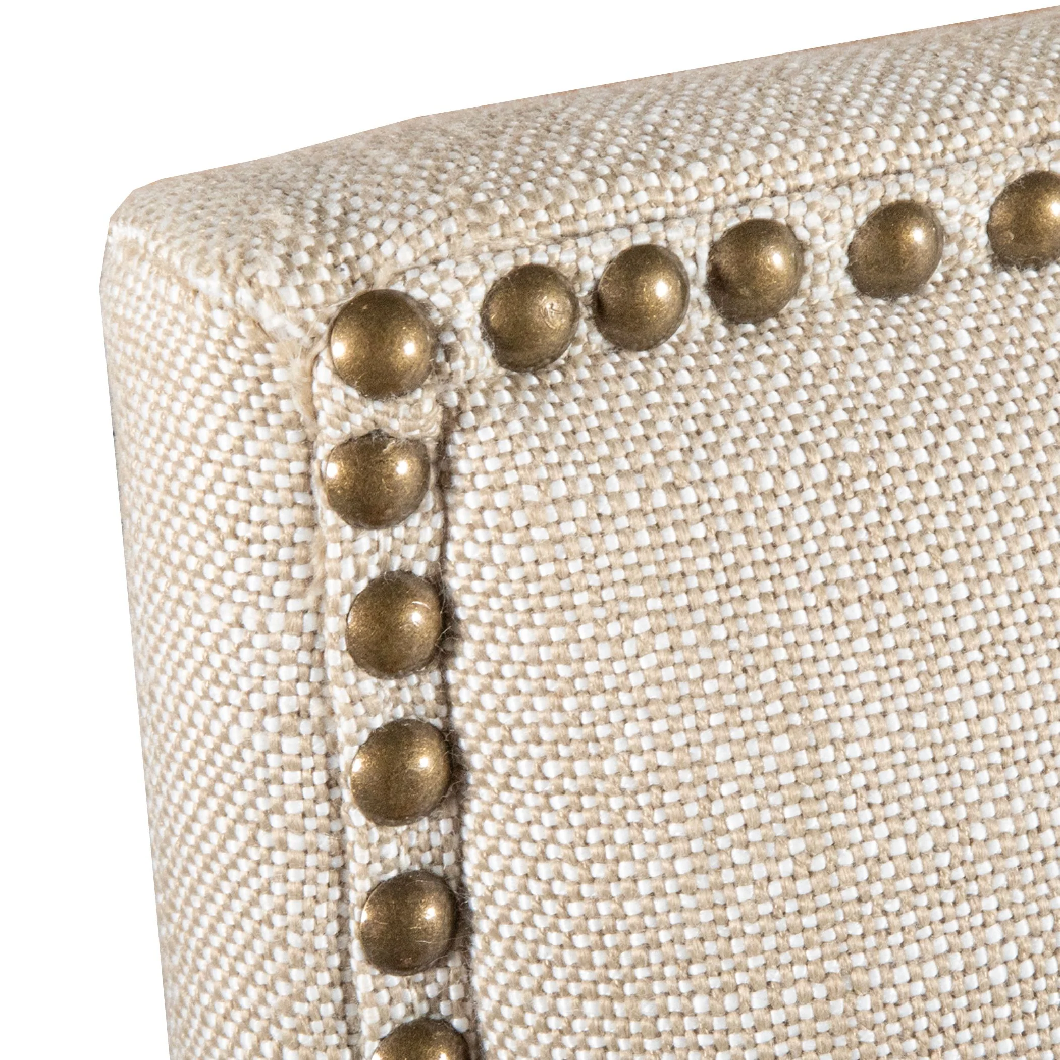 Darcy Dining Chair in Beige Linen and Warm Brown Leather with Earth Legs, Set of 2 - Image 6