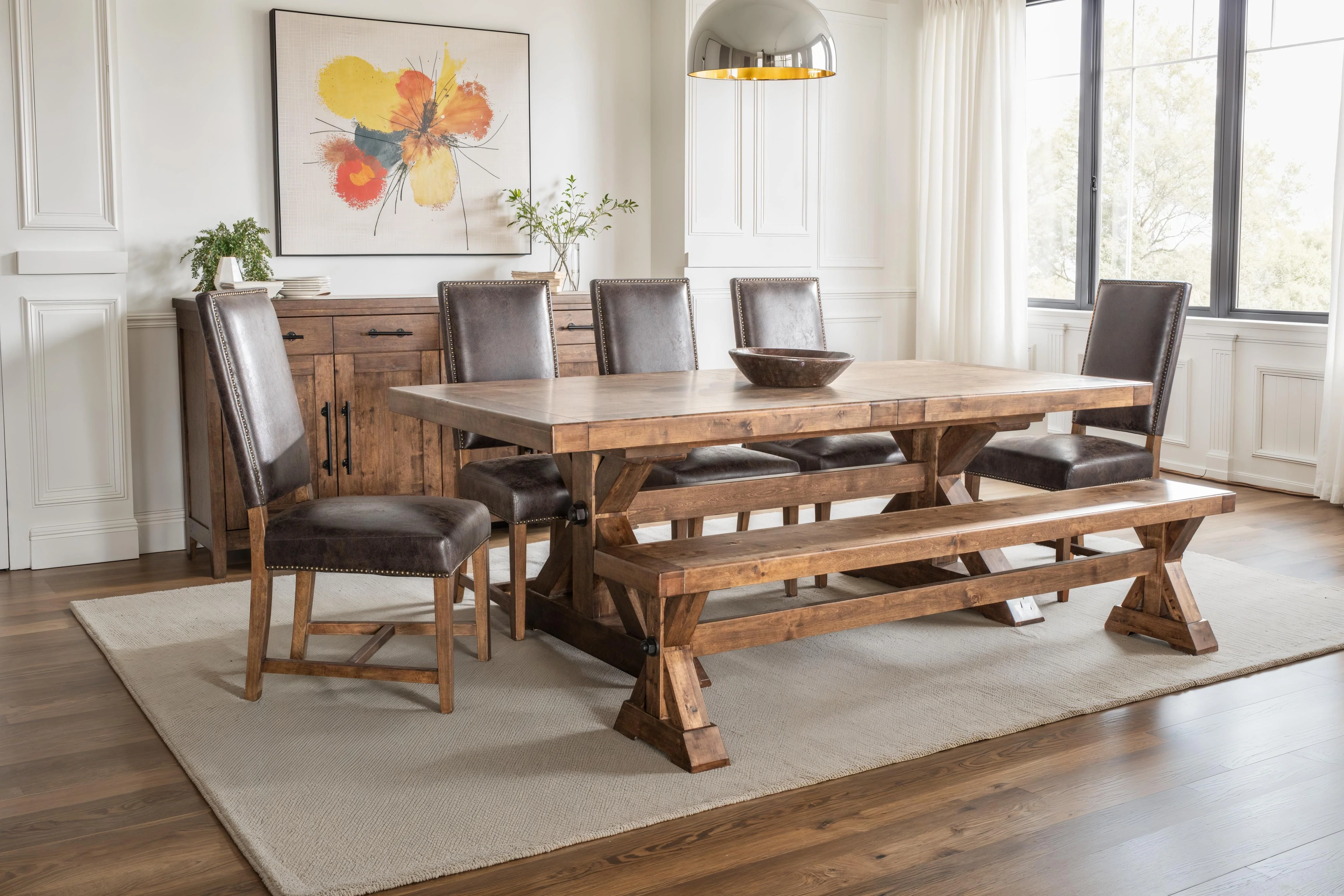 Darcy Dining Chair in Dark Brown with Earth Legs, Set of 2 - Image 6