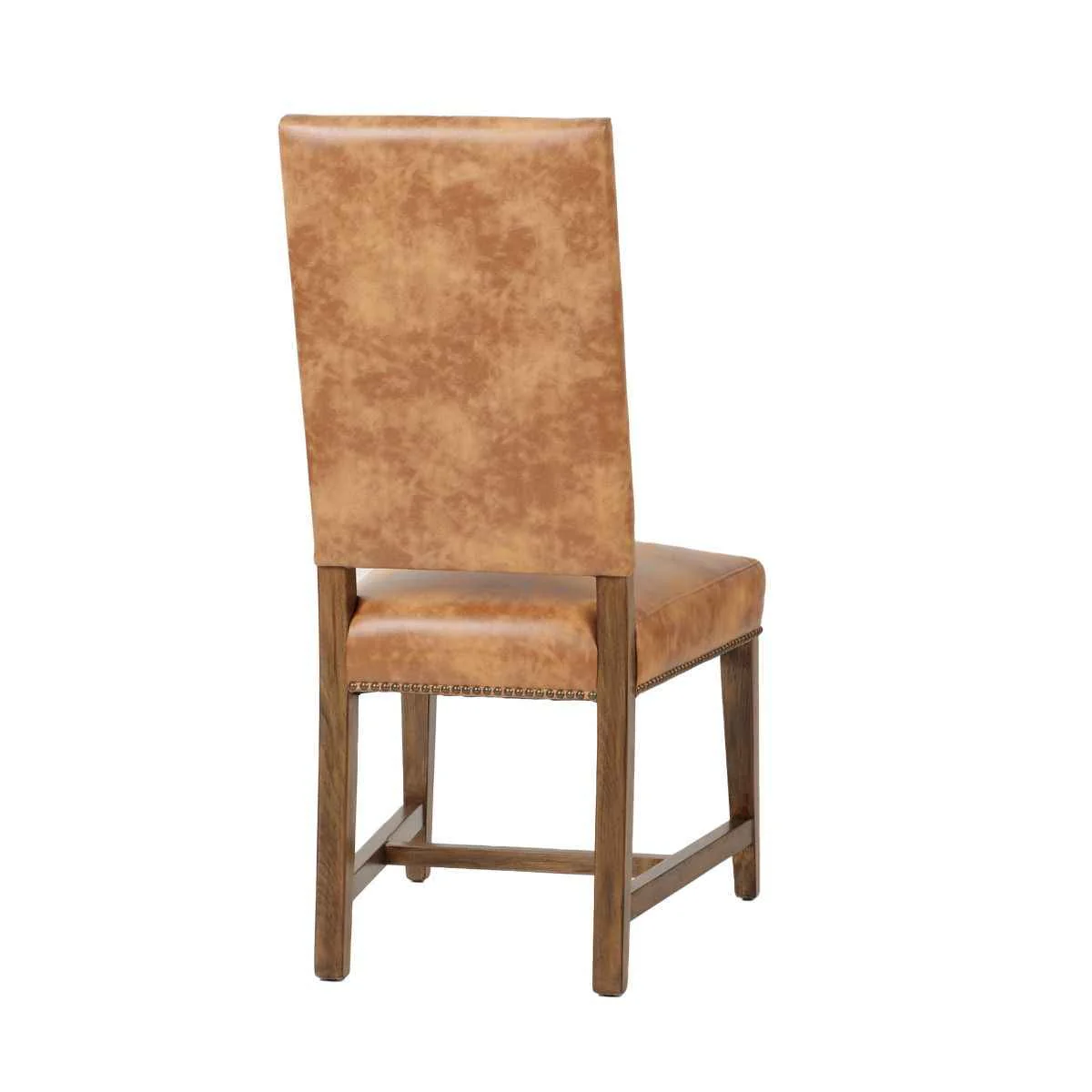 Darcy Dining Chair in Warm Brown Leather with Earth Legs, Set of 2 - Image 4