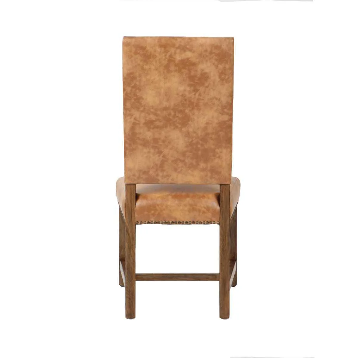 Darcy Dining Chair in Warm Brown Leather with Earth Legs, Set of 2 - Image 5
