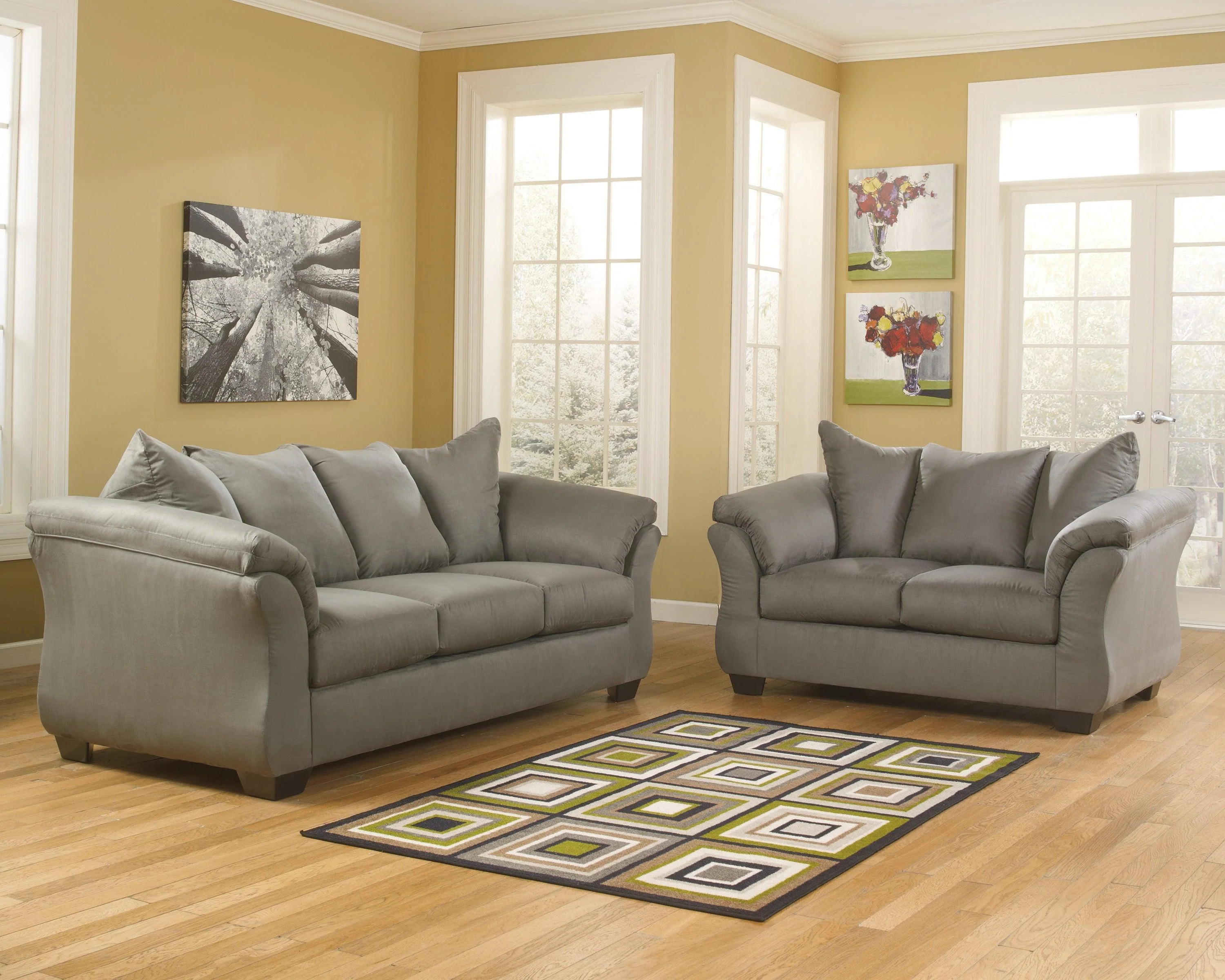 Darcy Gray Cobblestone Living Room Set - Image 2