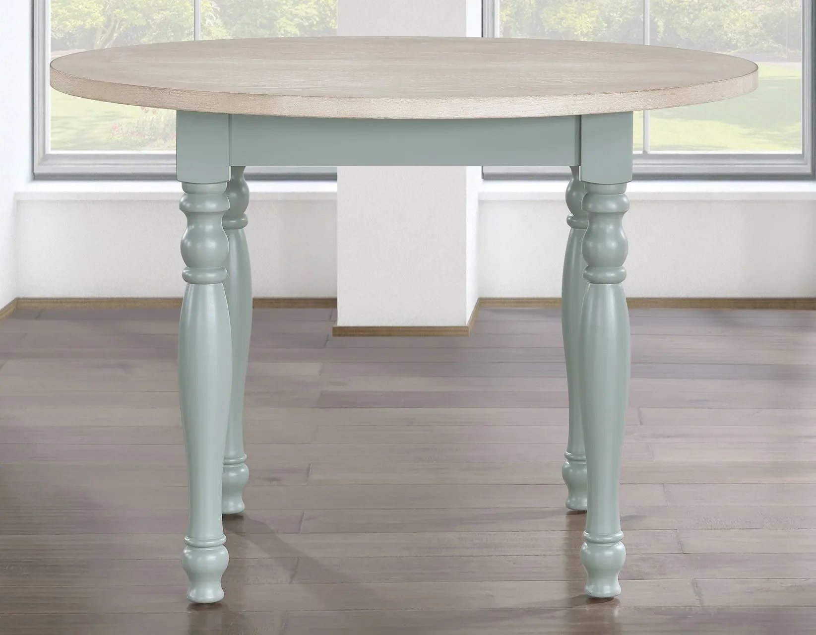 Darcy Mint Green/Natural Round Dining Room Set - Image 2
