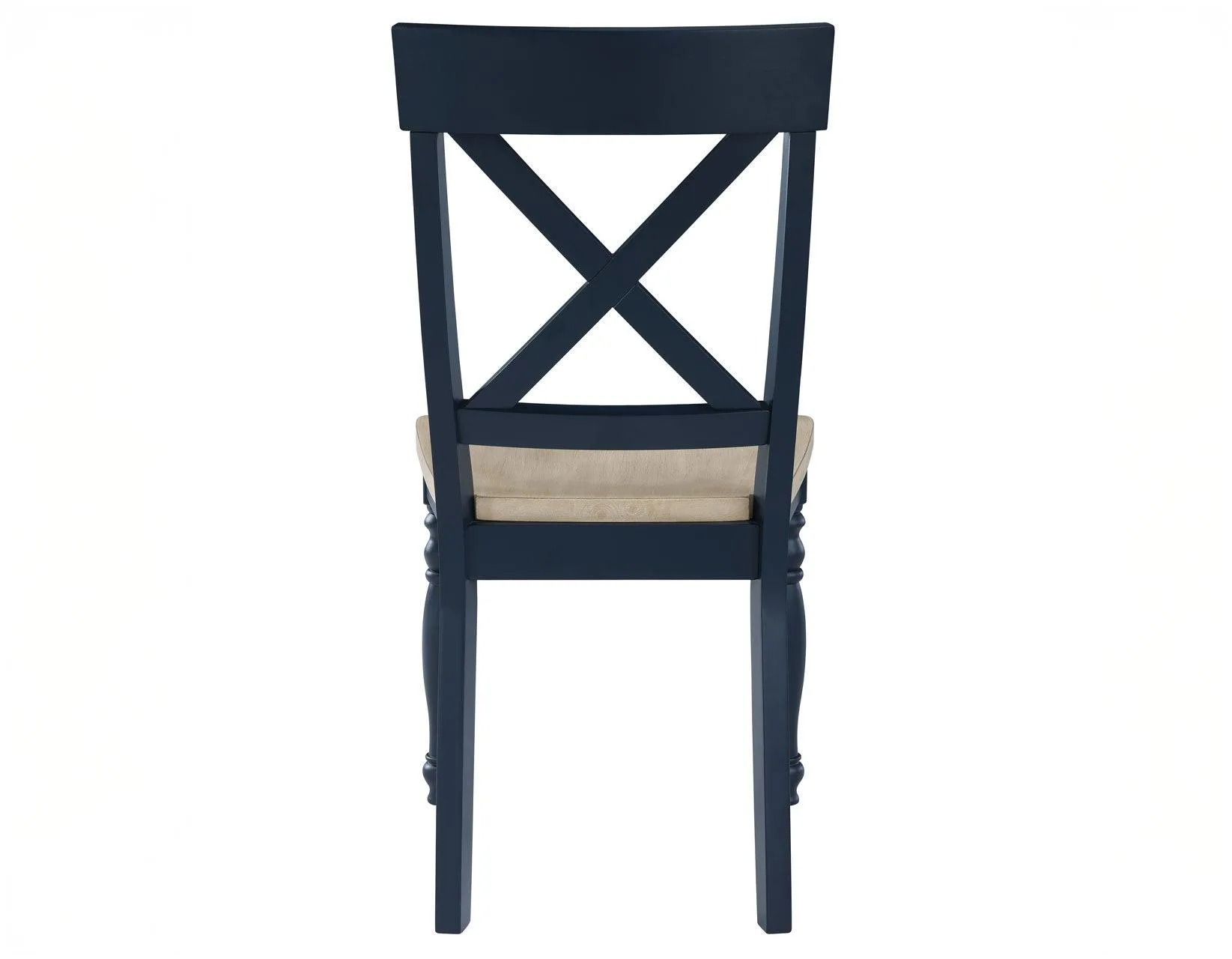 Darcy Solid Wood Side Chair, Midnight Blue and Natural Finish - Image 6