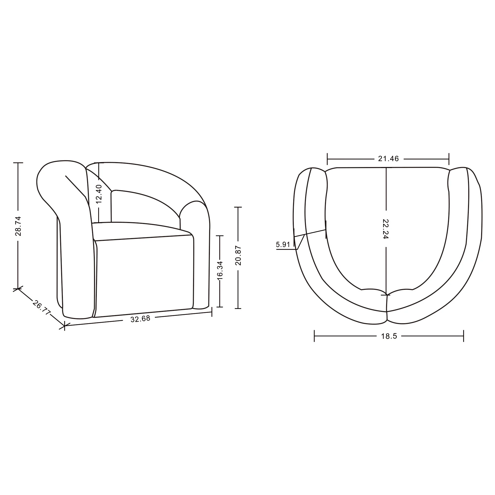 Darian Accent Chair in Black - Image 3