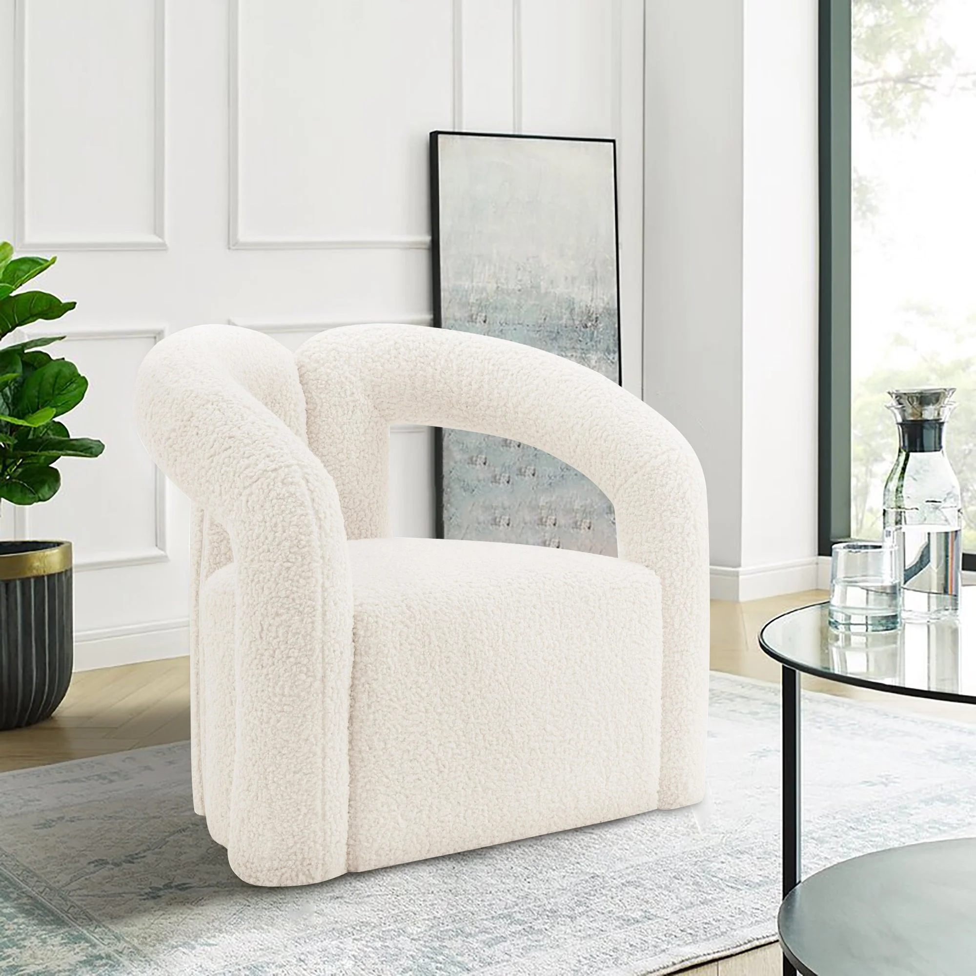 Darian Accent Chair in Cream - Image 2