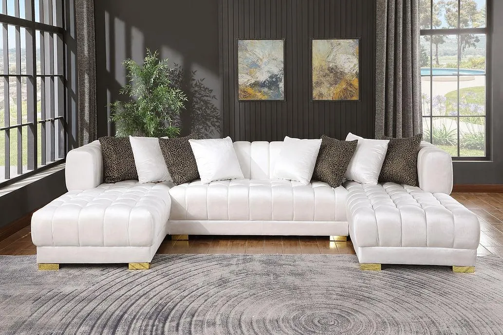 Dasha White Double Chaise Sectional - Image 2