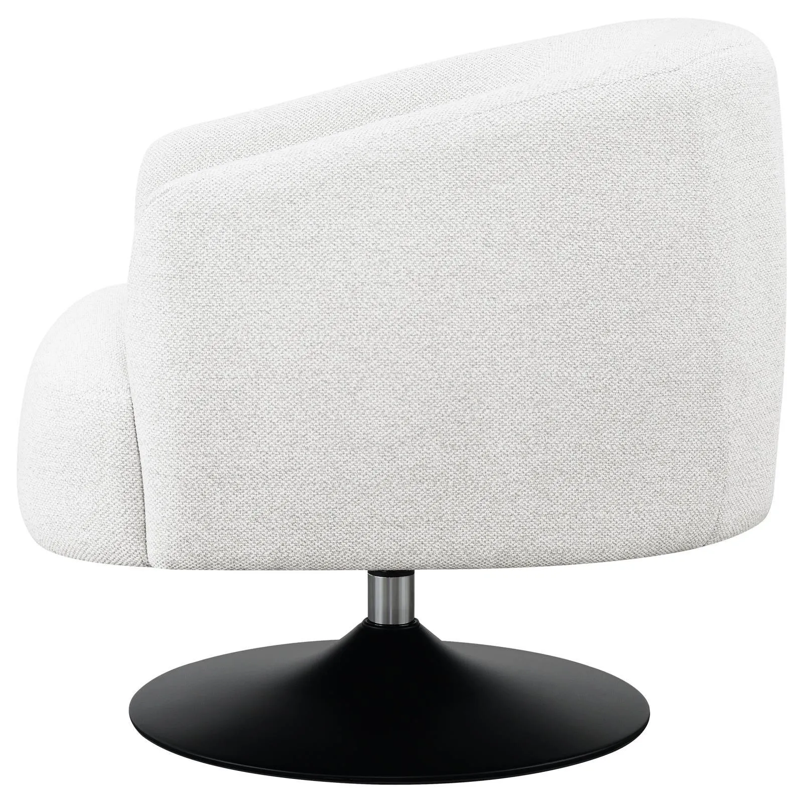 Dave Beige/Matte Black Upholstered Swivel Accent Chair - Image 5