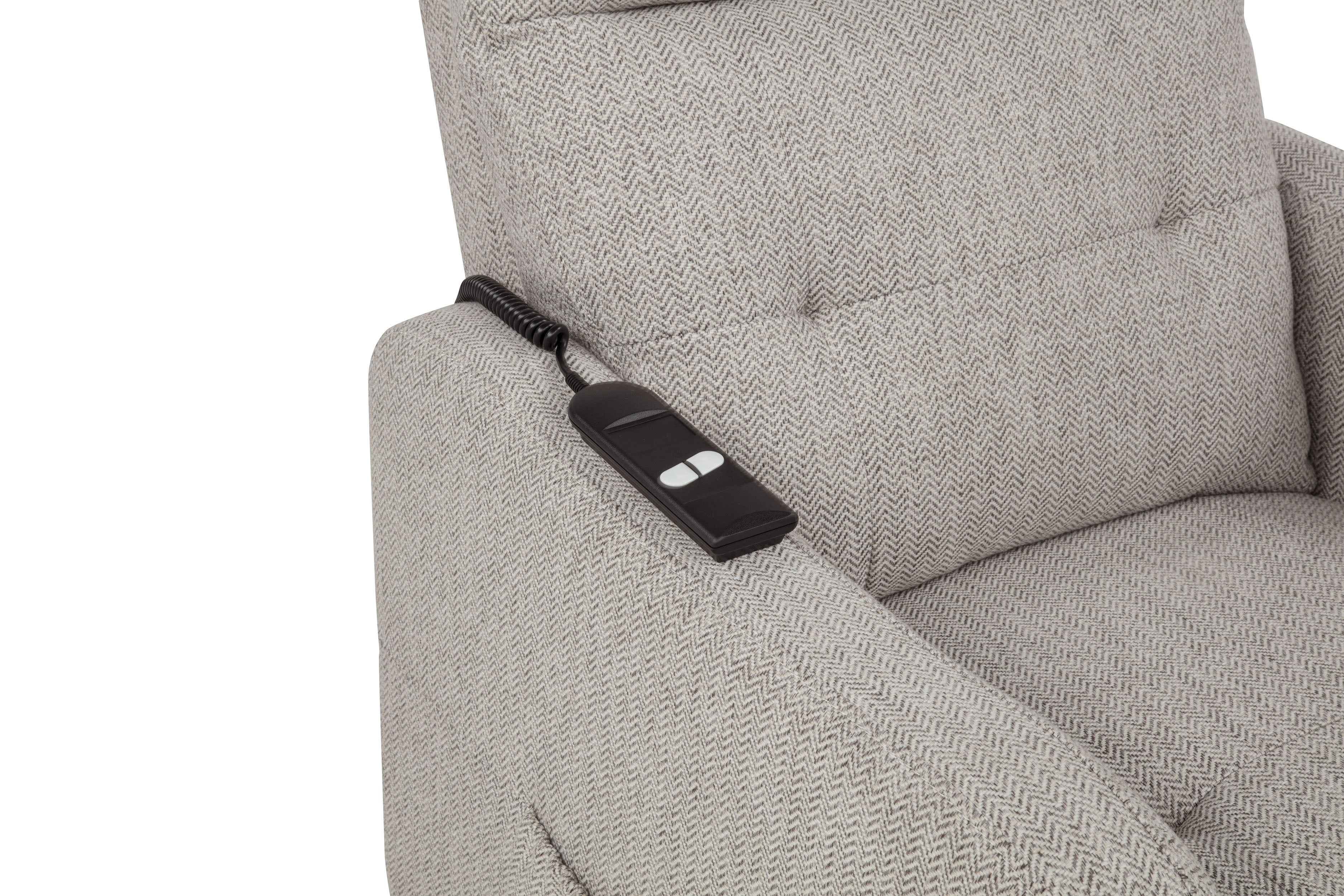 Dayes Taupe Upholstered Power Lift Recliner Chair - Image 15