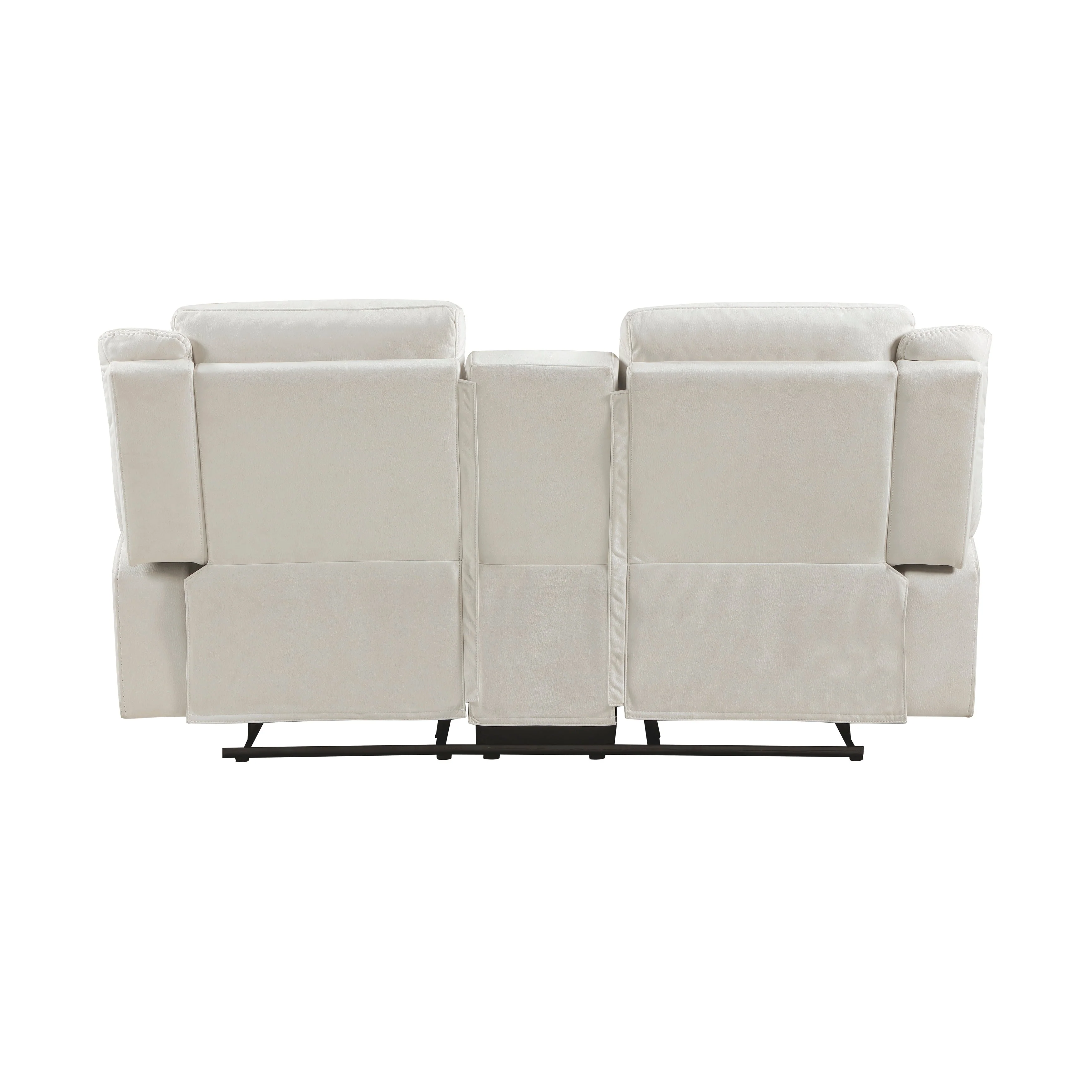 Dean Beige Double Reclining Loveseat with Center Console - Image 3