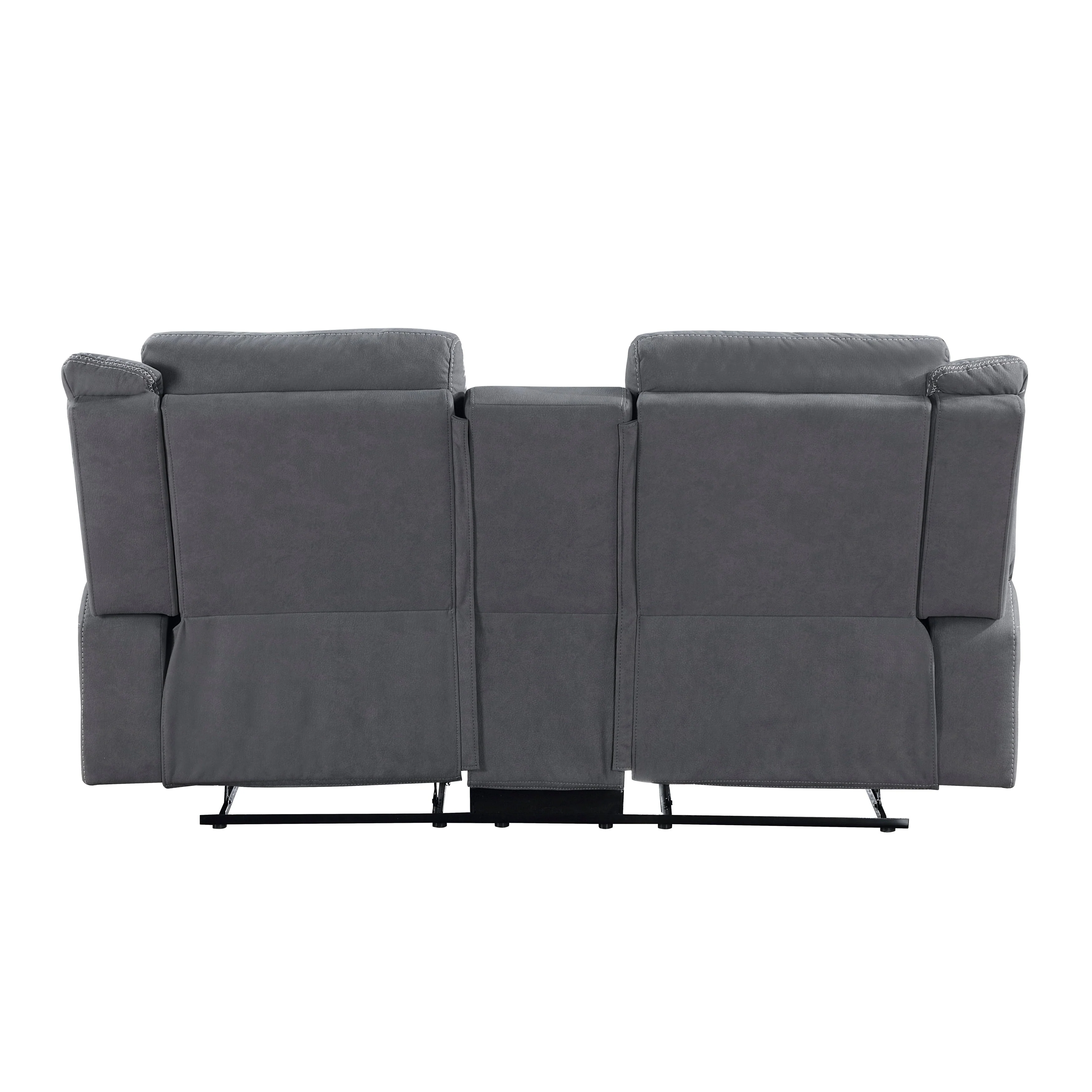 Dean Gray Double Reclining Loveseat with Center Console - Image 4