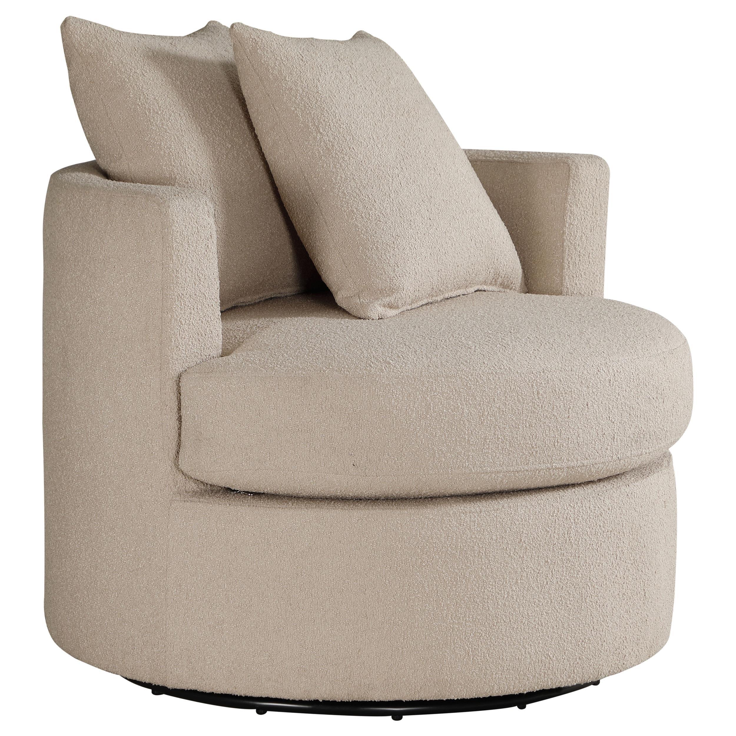 Debbie Camel Upholstered Swivel Accent Chair - Image 2